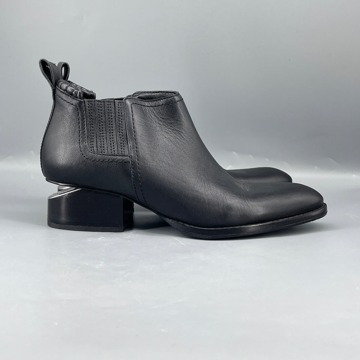 Alexander Wang Black Leather Chelsea Ankle Boots size 36.5