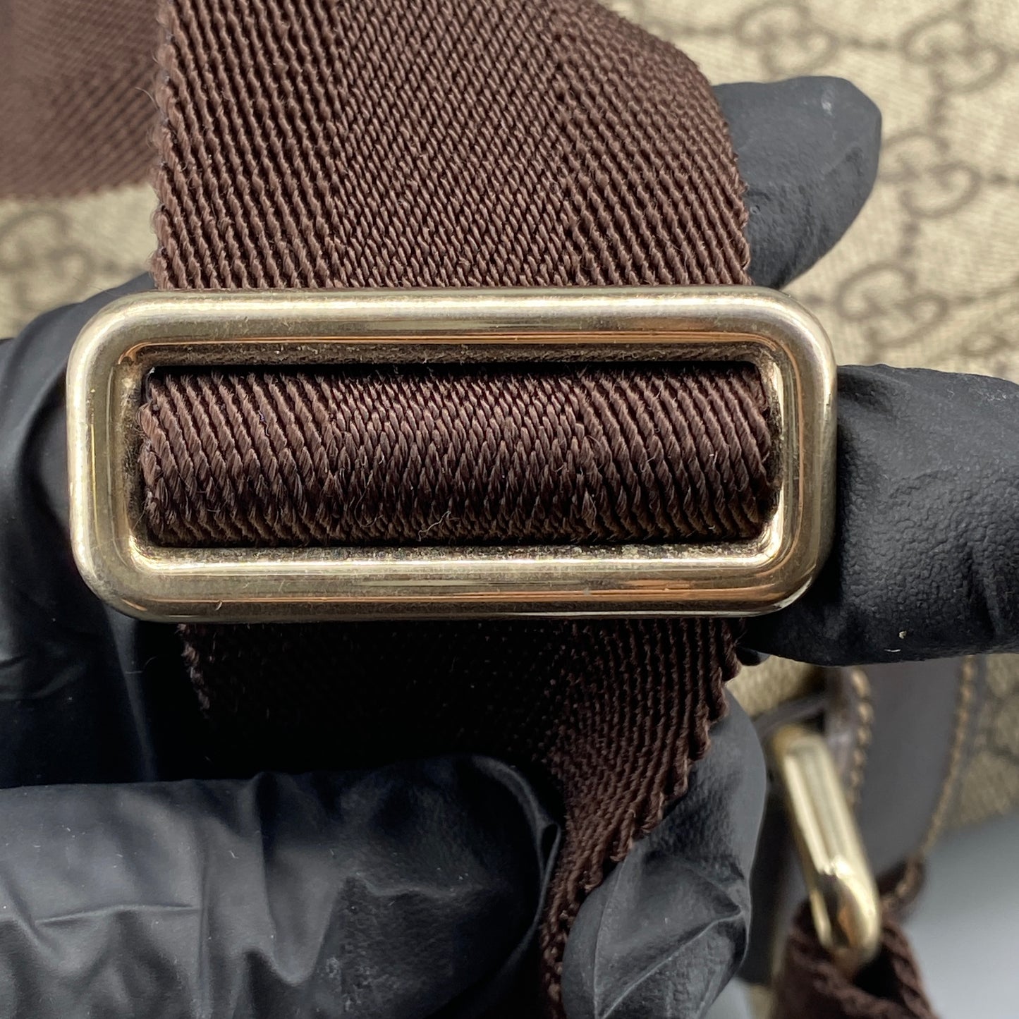 Gucci Beige GG Canvas Vertical Messenger Crossbody Bag