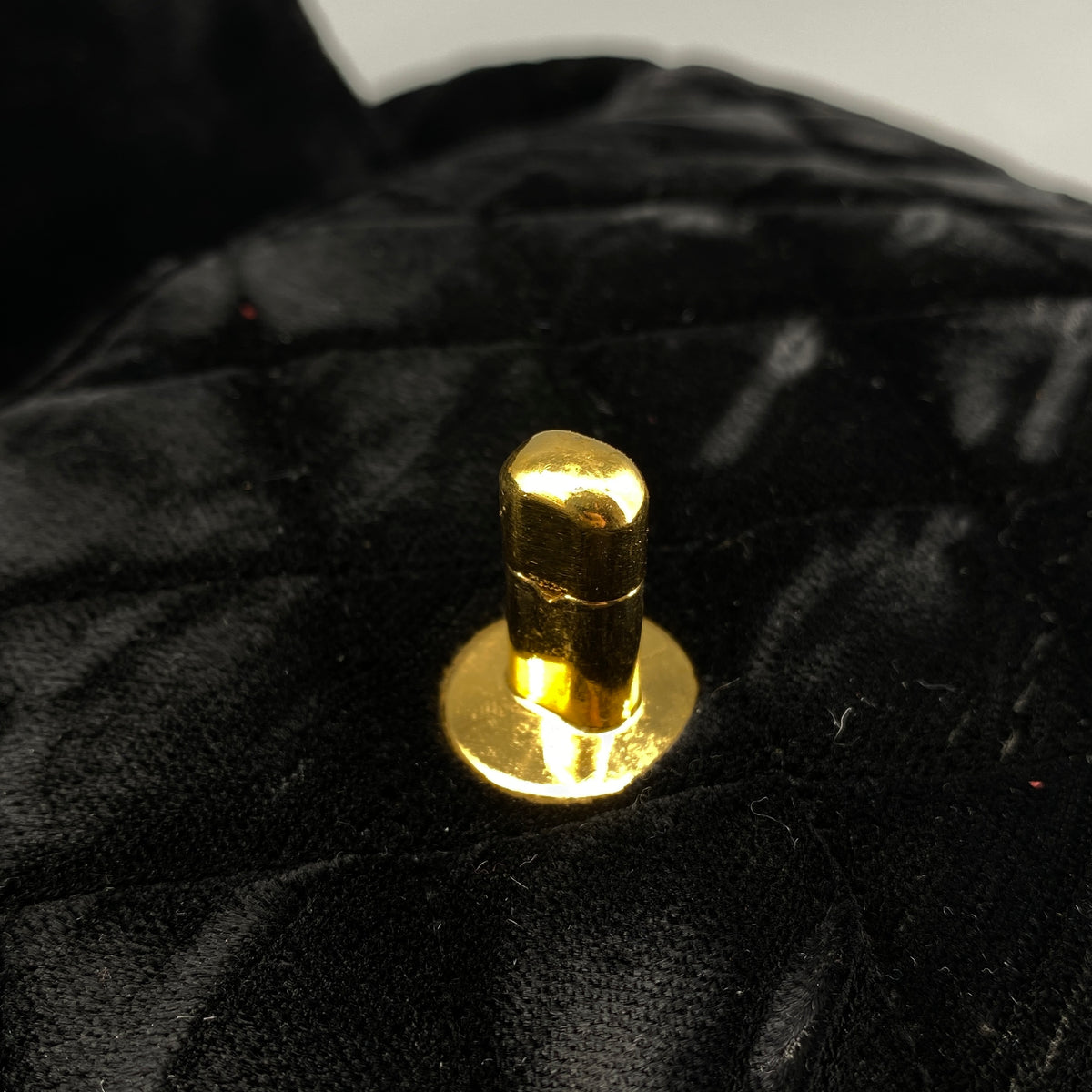 Chanel Vintage Black Velvet Quilted Shoulder Bag