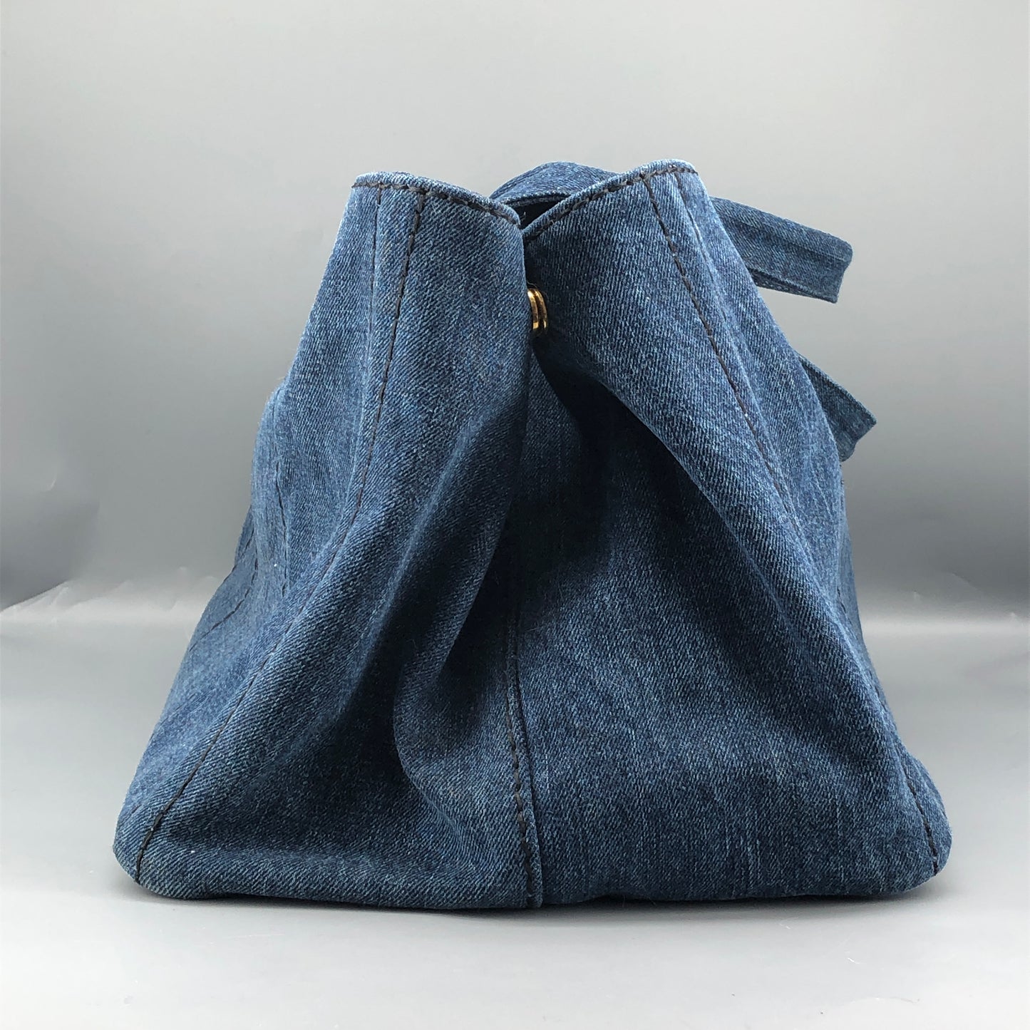 Prada Dark Blue Denim Large Tote Bag Size