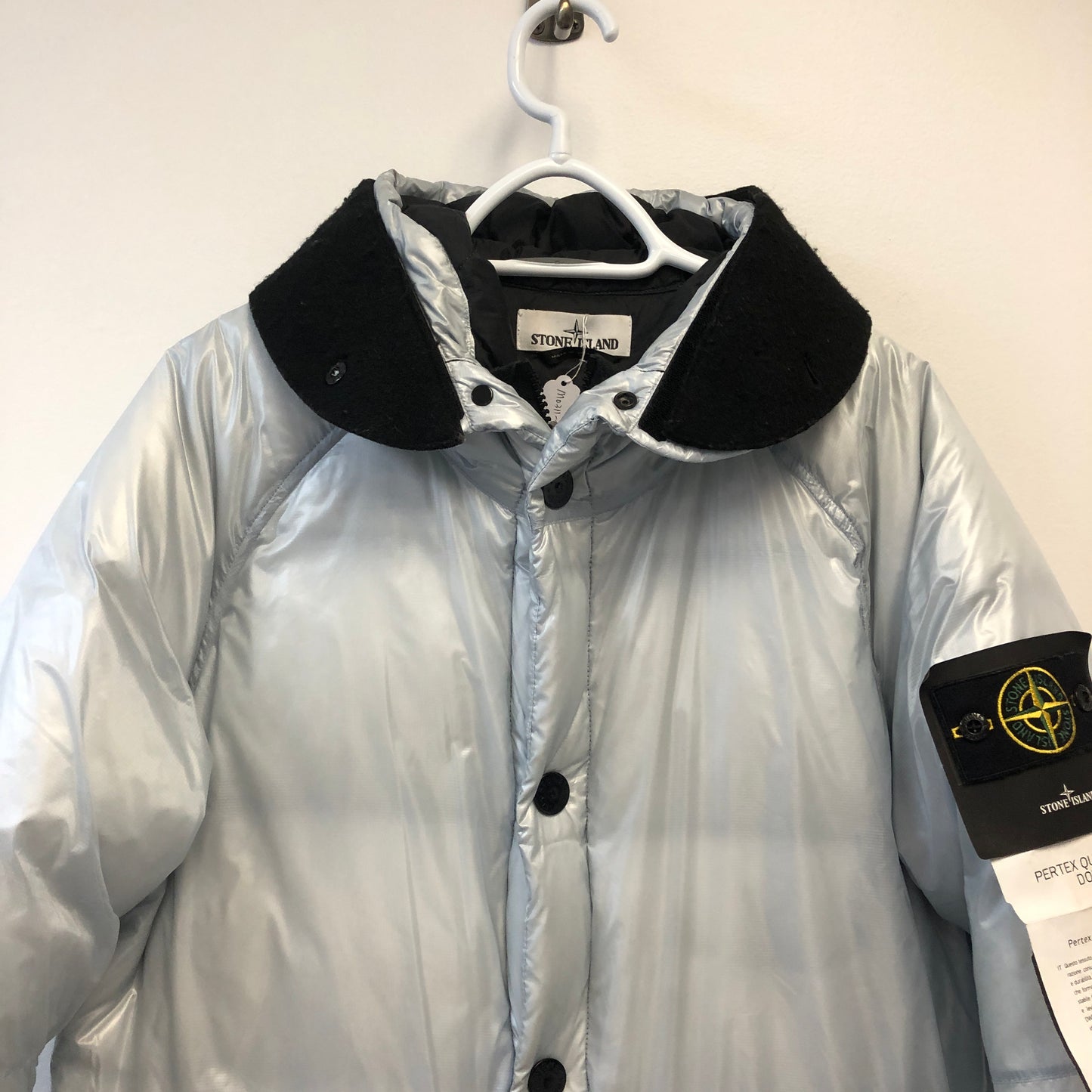Stone Island Light Blue Pertex Down Parka Size S