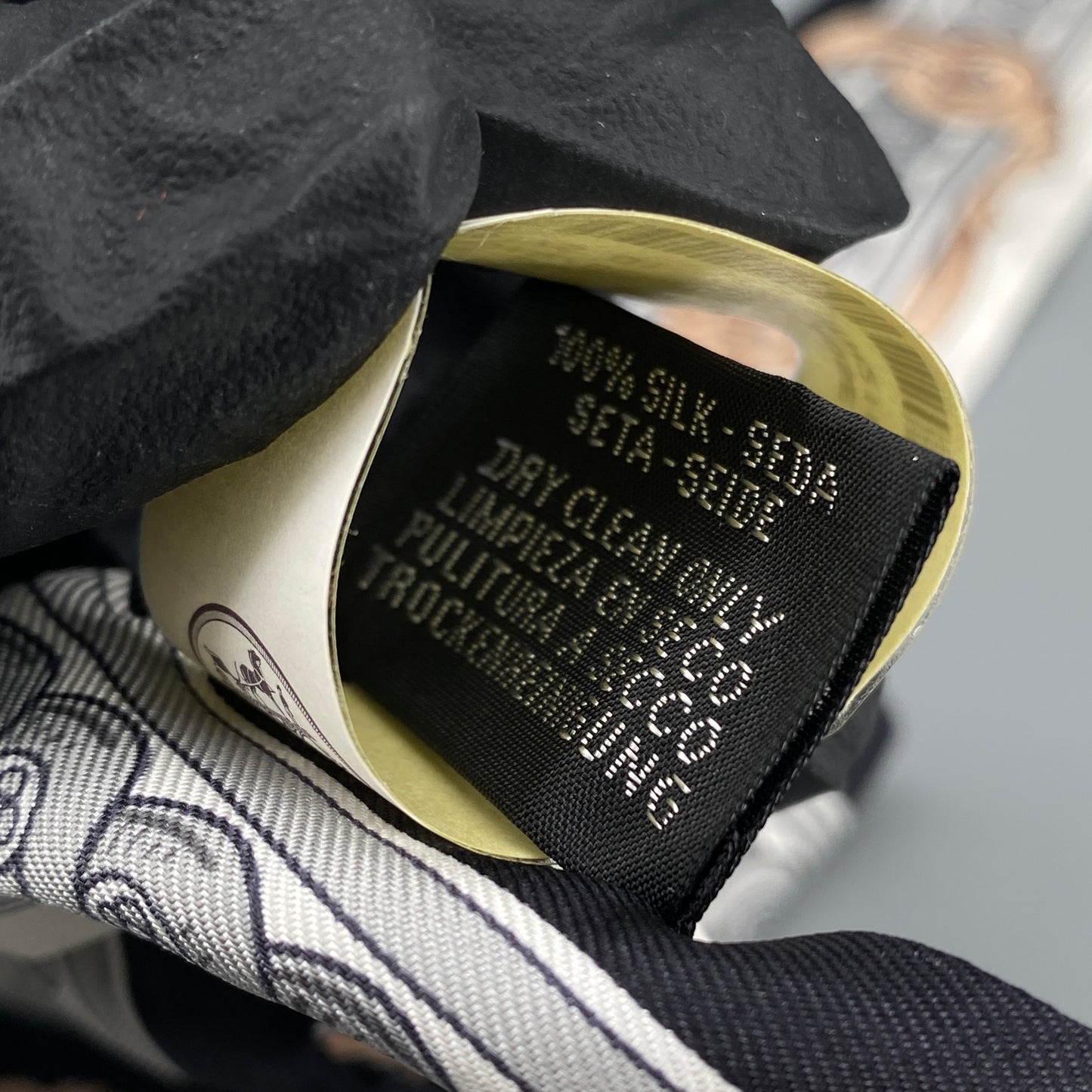 Hermes Black Multi‑Color Silk Twilly Scarf
