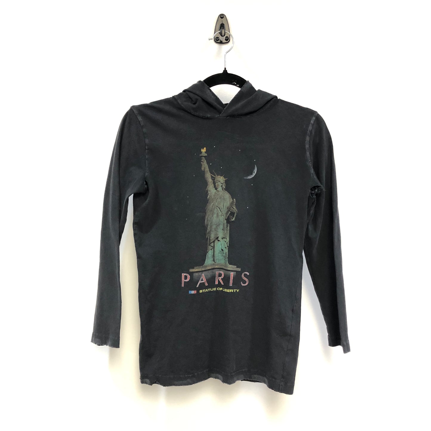 Balenciaga Deep Grey Statue Print Long Sleeve Hooded Top Size S