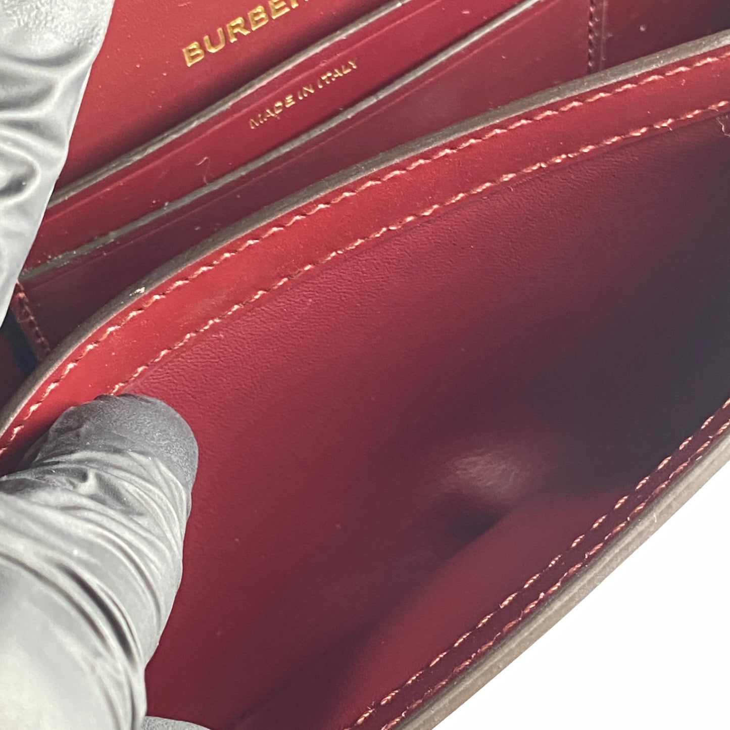Burberry Deep Red Leather Saddle Shoulder Crossbody Bag