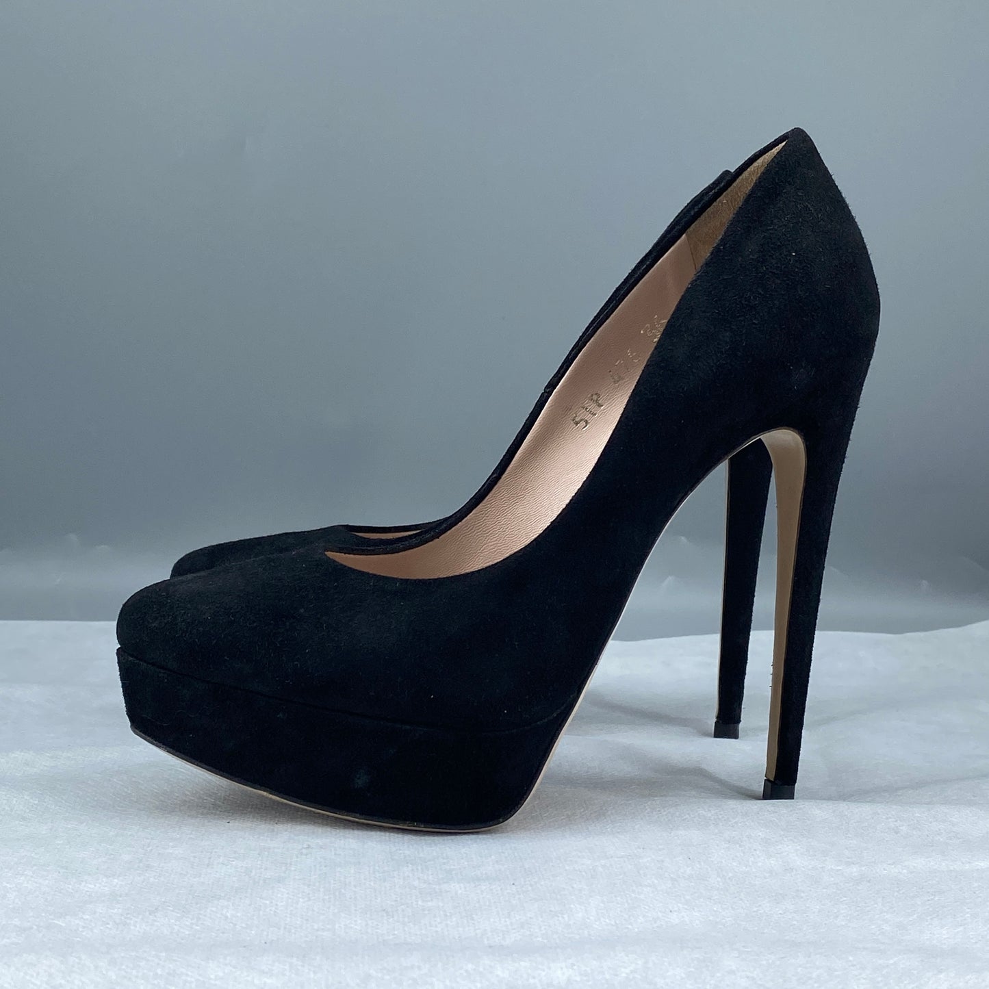 Miu Miu Women’s Black Suede Platform Stiletto Heels Shoes