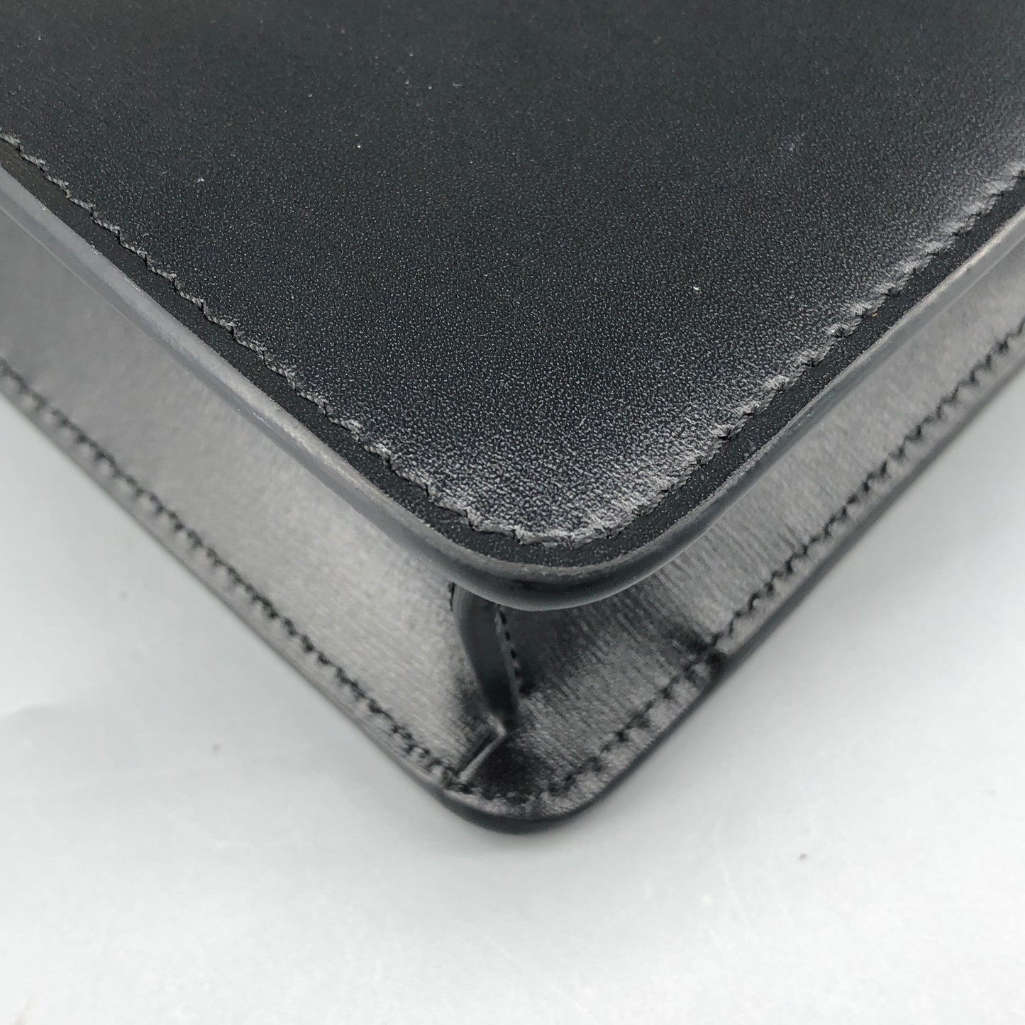 Celine Triomphe Leather WOC Wallet On Chain Crossbody Bag  Black