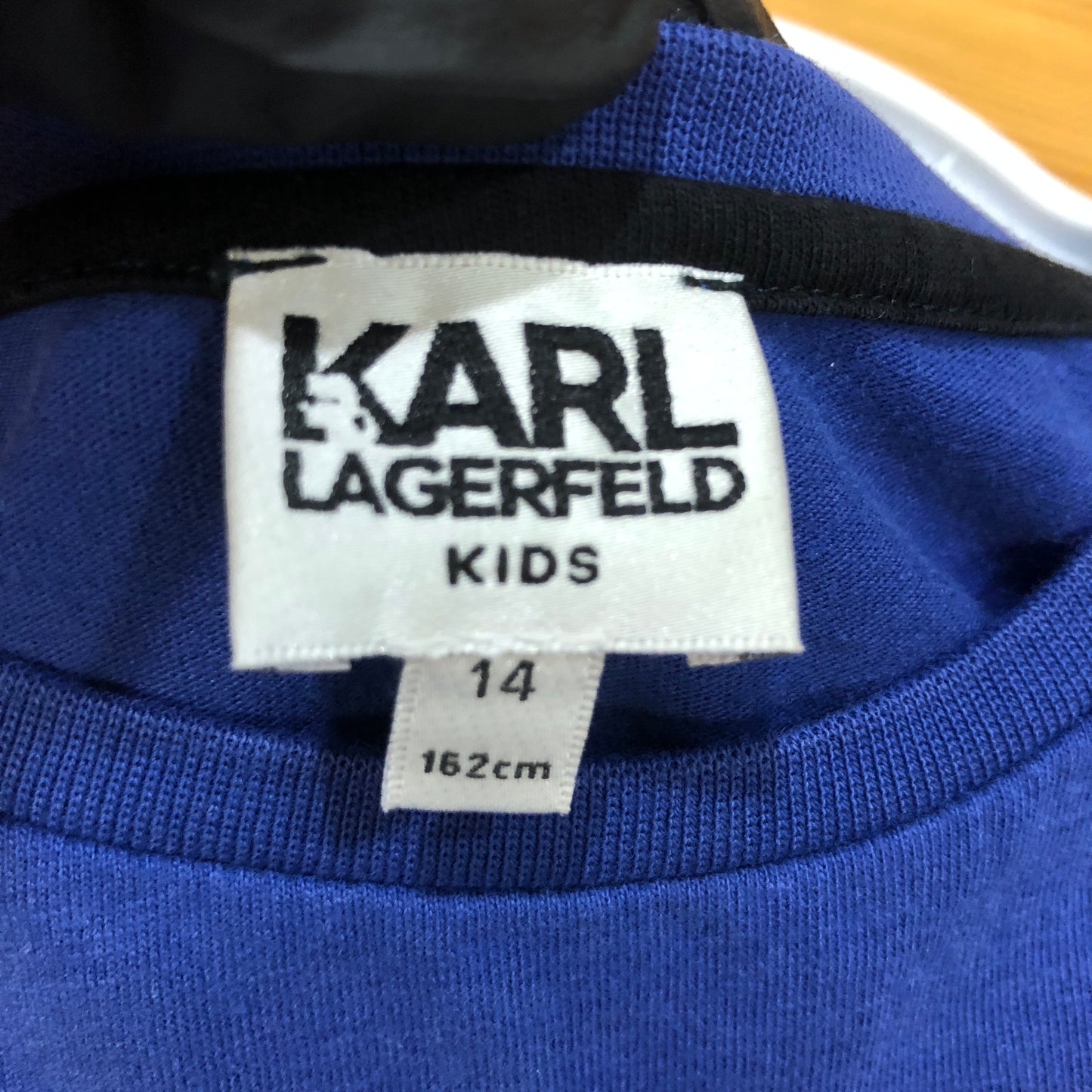 Karl Lagerfeld Kids Royal Blue Graphic Long Sleeve Tee Size 14Y (162cm)