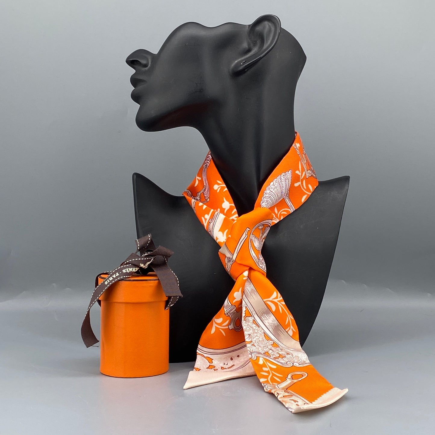 Hermes Twilly Silk Scarf Orange
