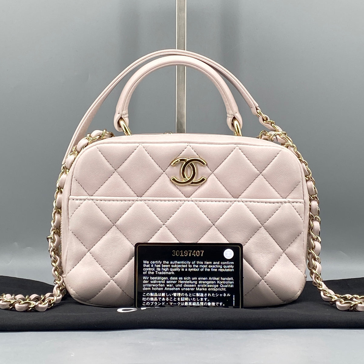 Chanel Lambskin Quilted Trendy CC Bowling Mini Bag blush pink