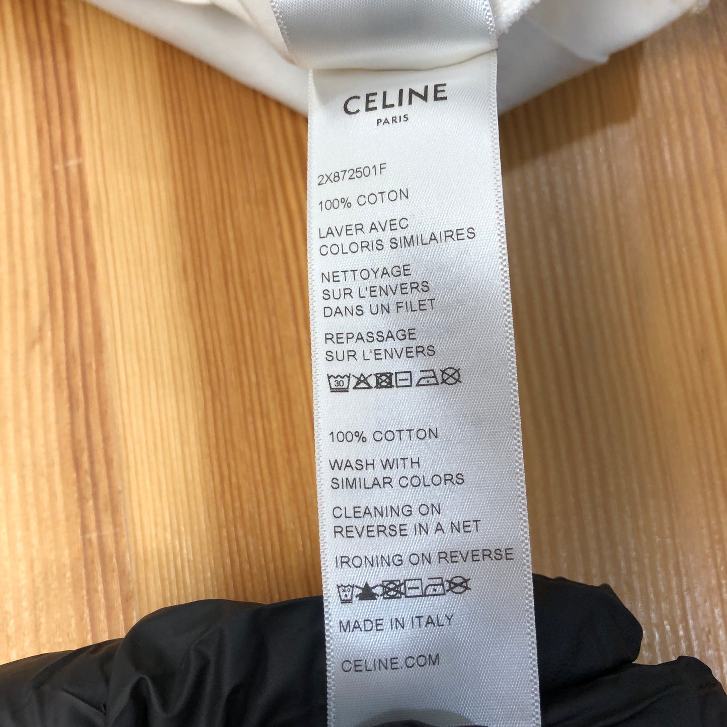 Celine White Triomphe Logo Ringer T-Shirt Size M