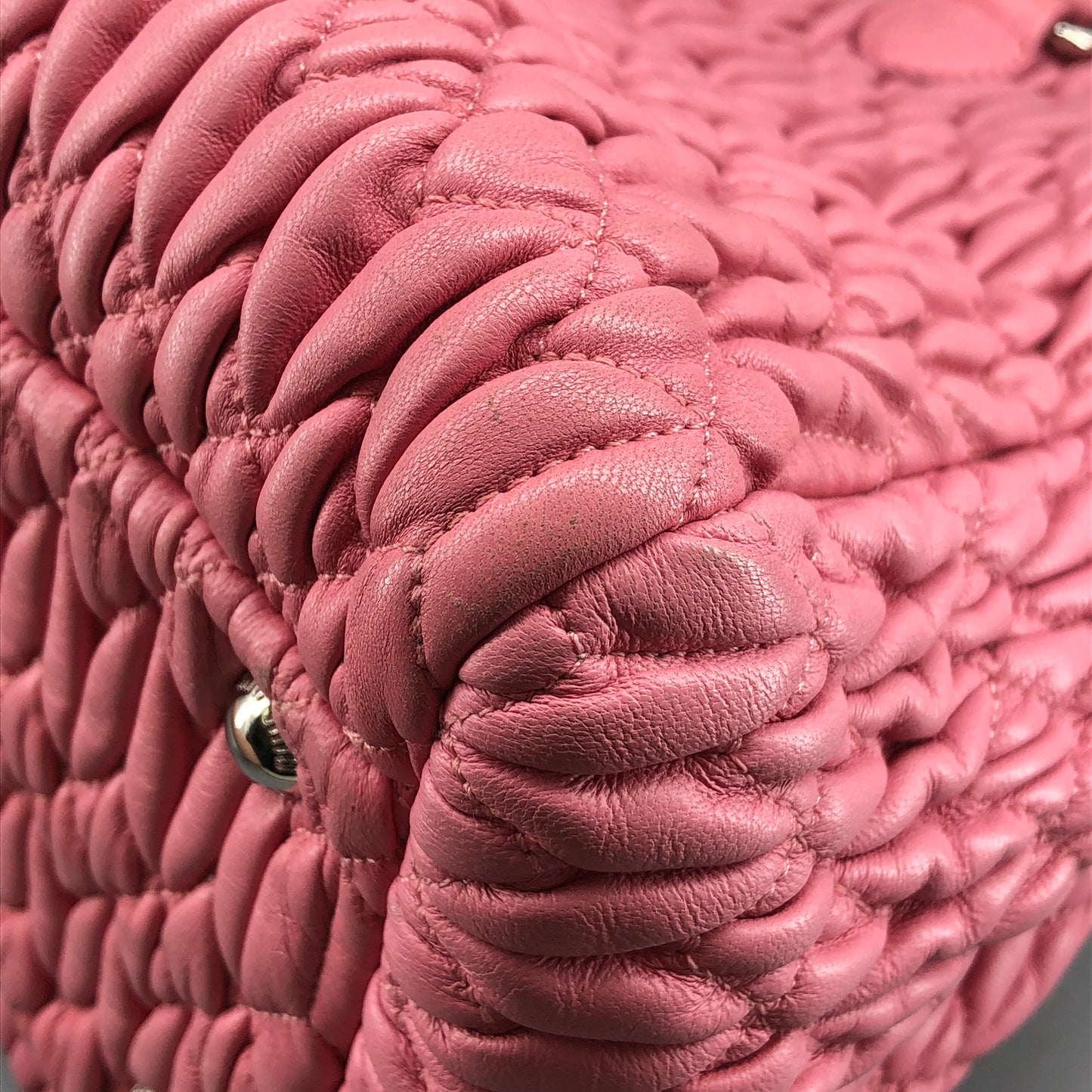 Miu Miu Matelasse Nappa Crystal Tote Bag Pink