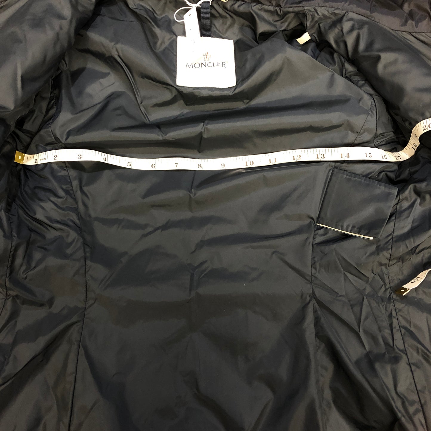 Moncler Dark Blue Quilted Down Jacket Size 00