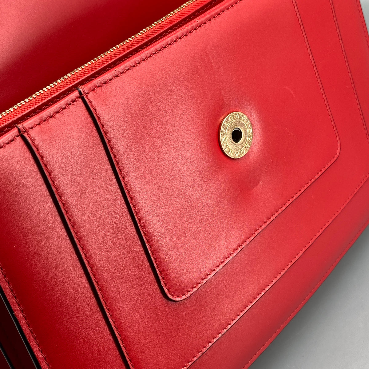 Bvlgari Serpenti Forever Shoulder Bag Red Leather