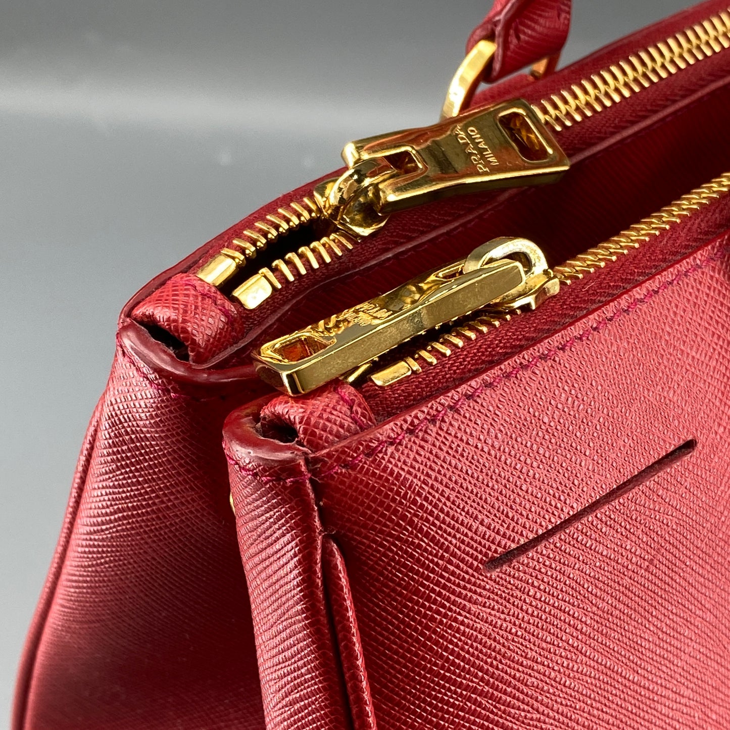 Prada Red Saffiano Leather Galleria Bag