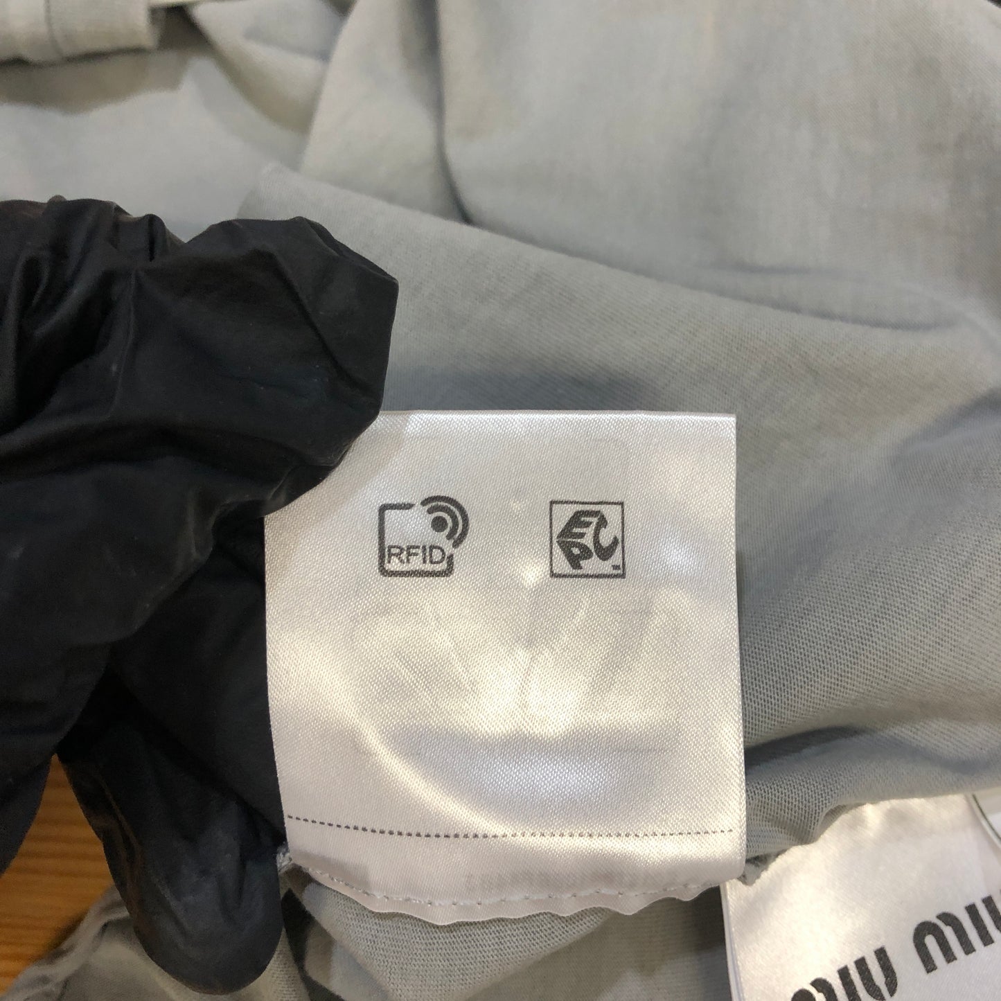 Miu Miu Grey Logo Long-Sleeve T-Shirt Size S