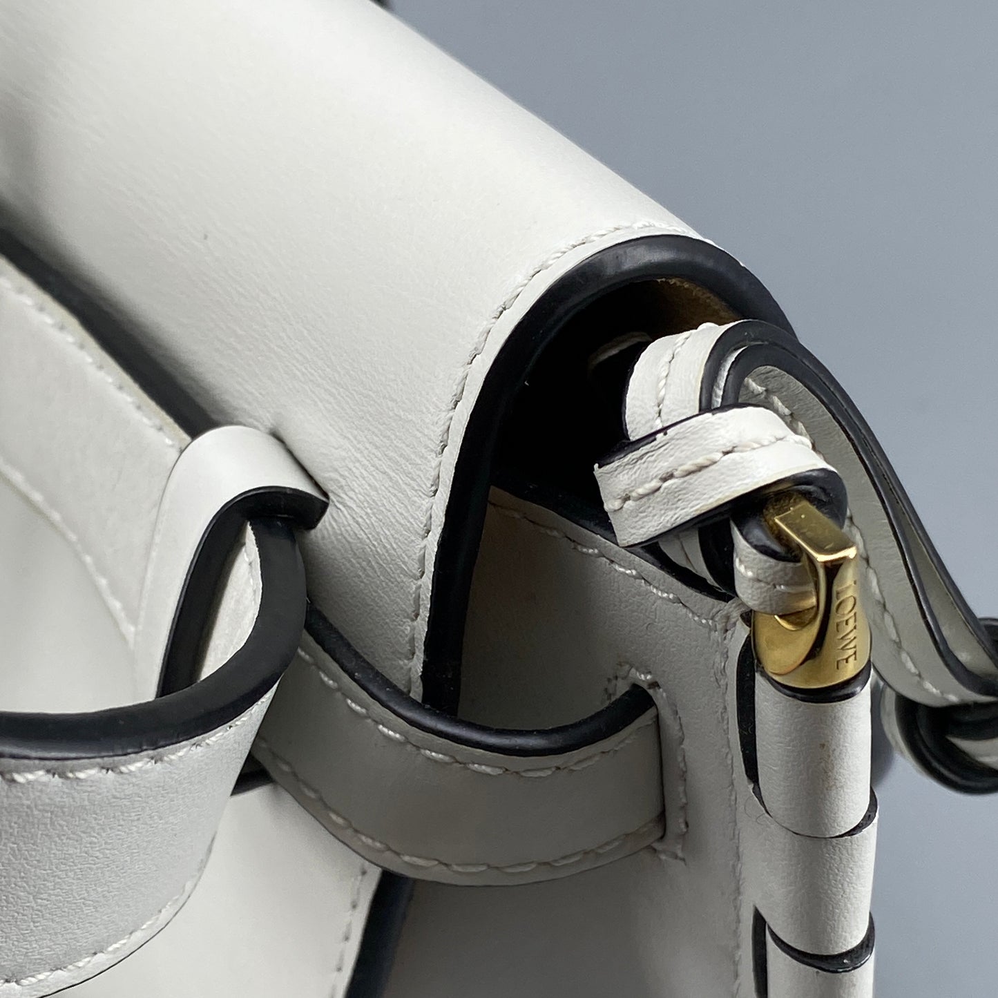 Loewe Gate Mini White Smooth Calfskin Belt Bag