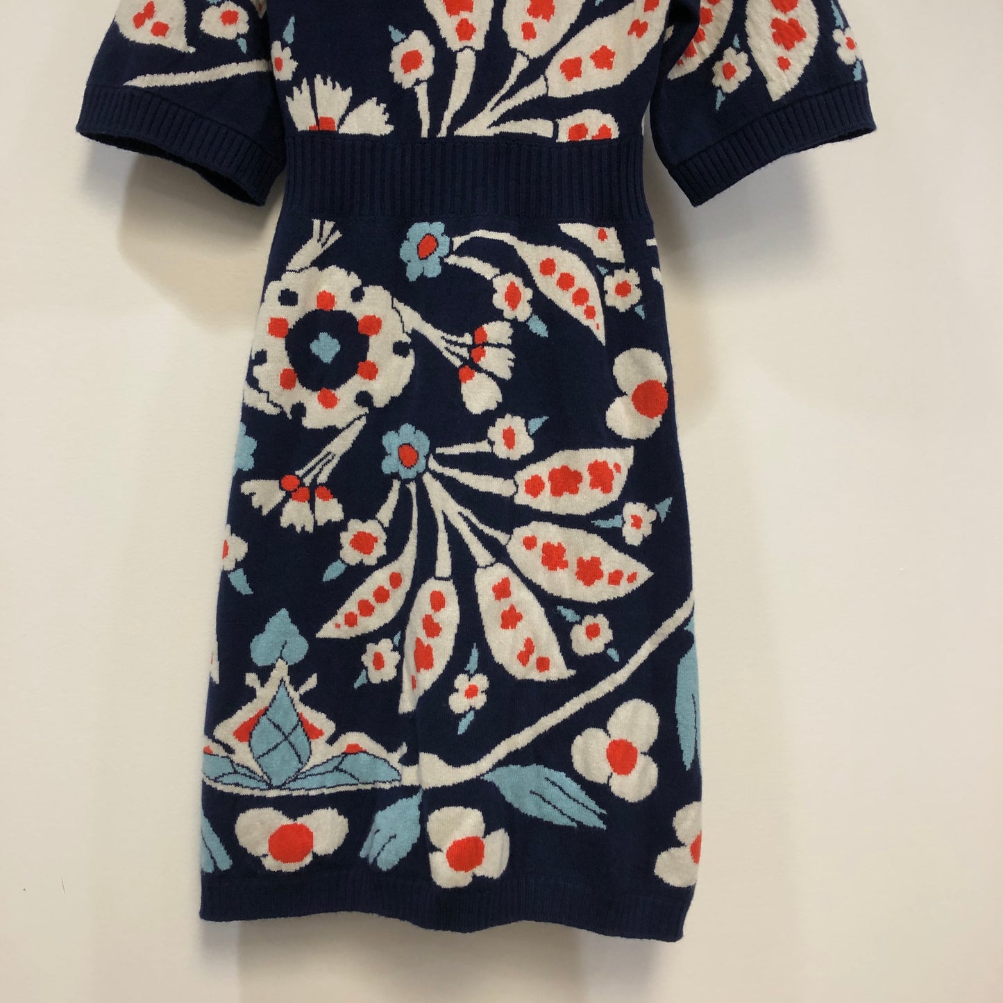 Chanel Navy Blue Floral Print Shirt Dress Size 36