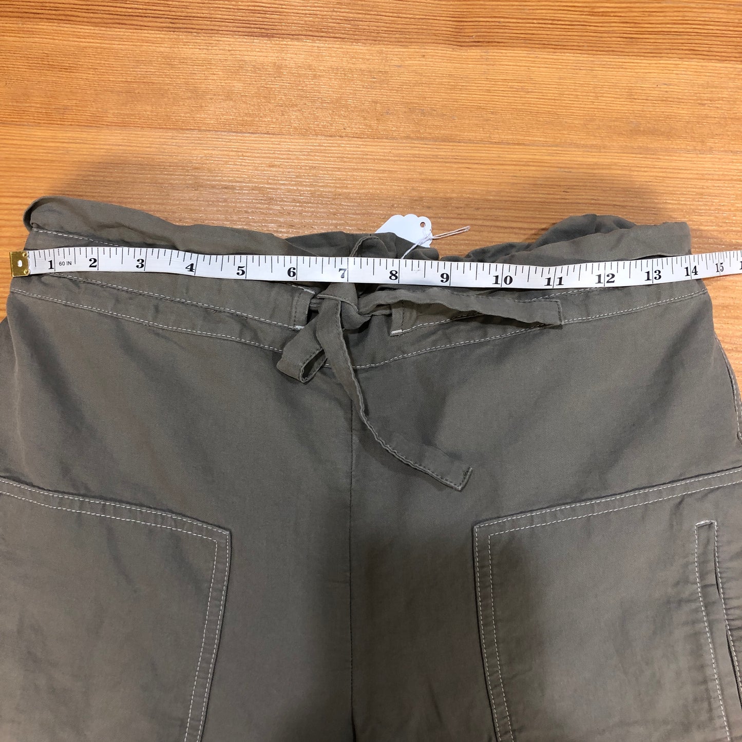 Brunello Cucinelli Army Green Drawstring Casual Trousers
