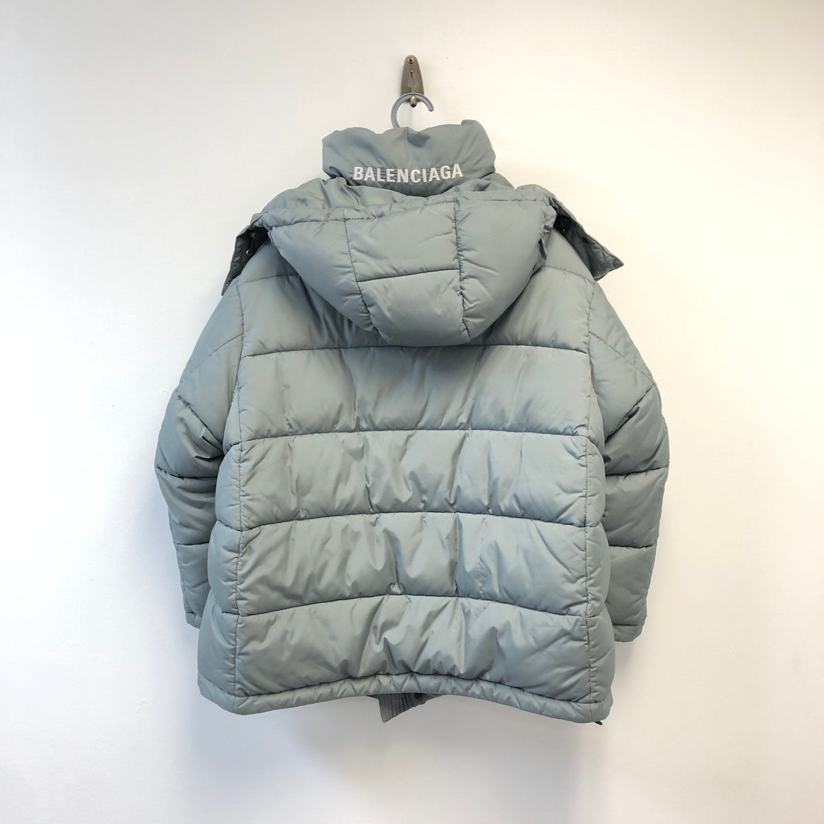 Balenciaga Dusty Blue Puffer Jacket Size 34