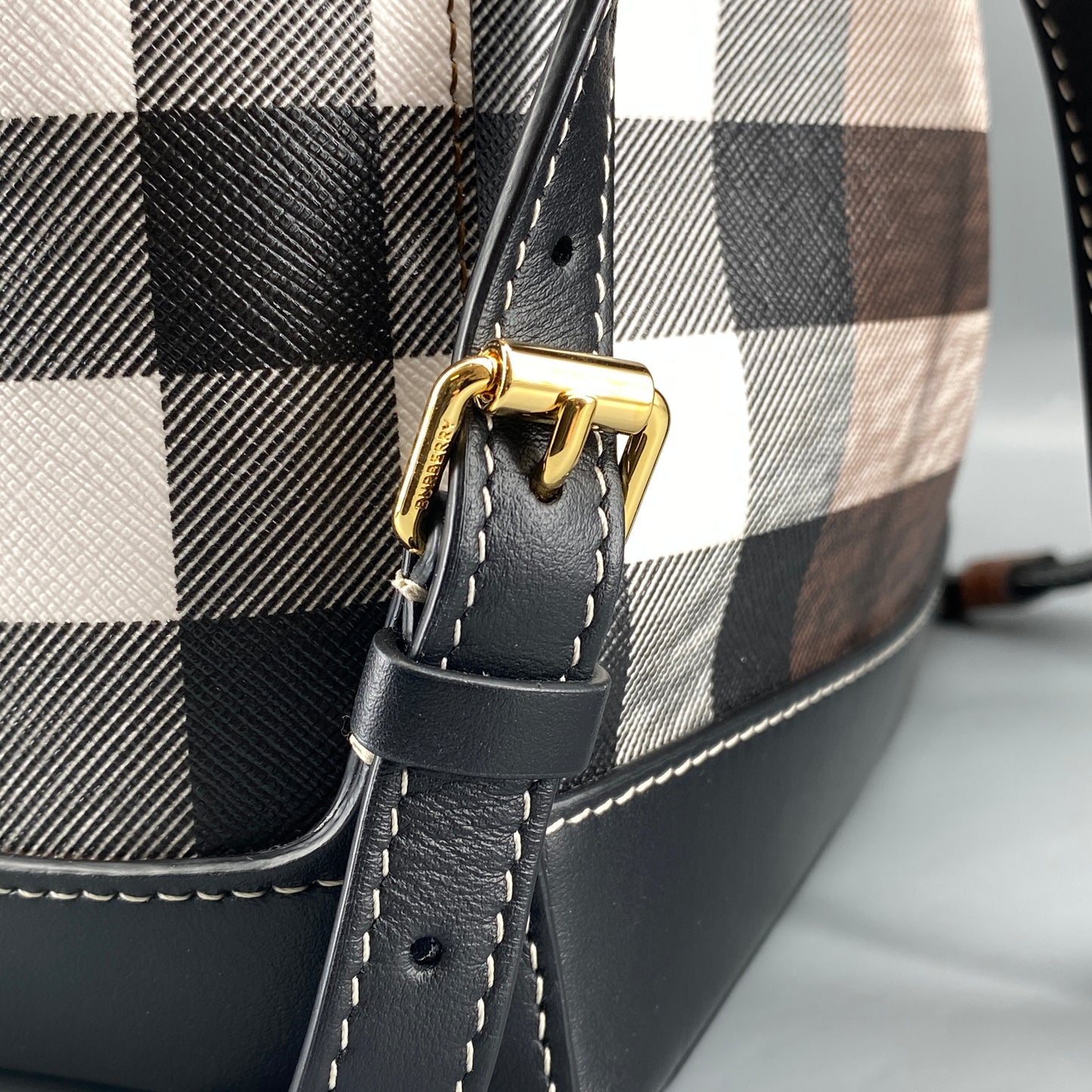 Burberry Brown Check Drawstring Backpack Bag
