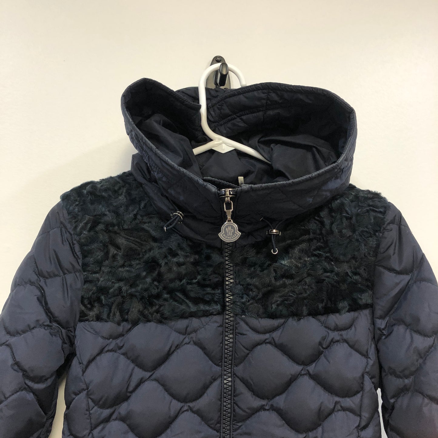 Moncler Dark Blue Quilted Down Jacket Size 00