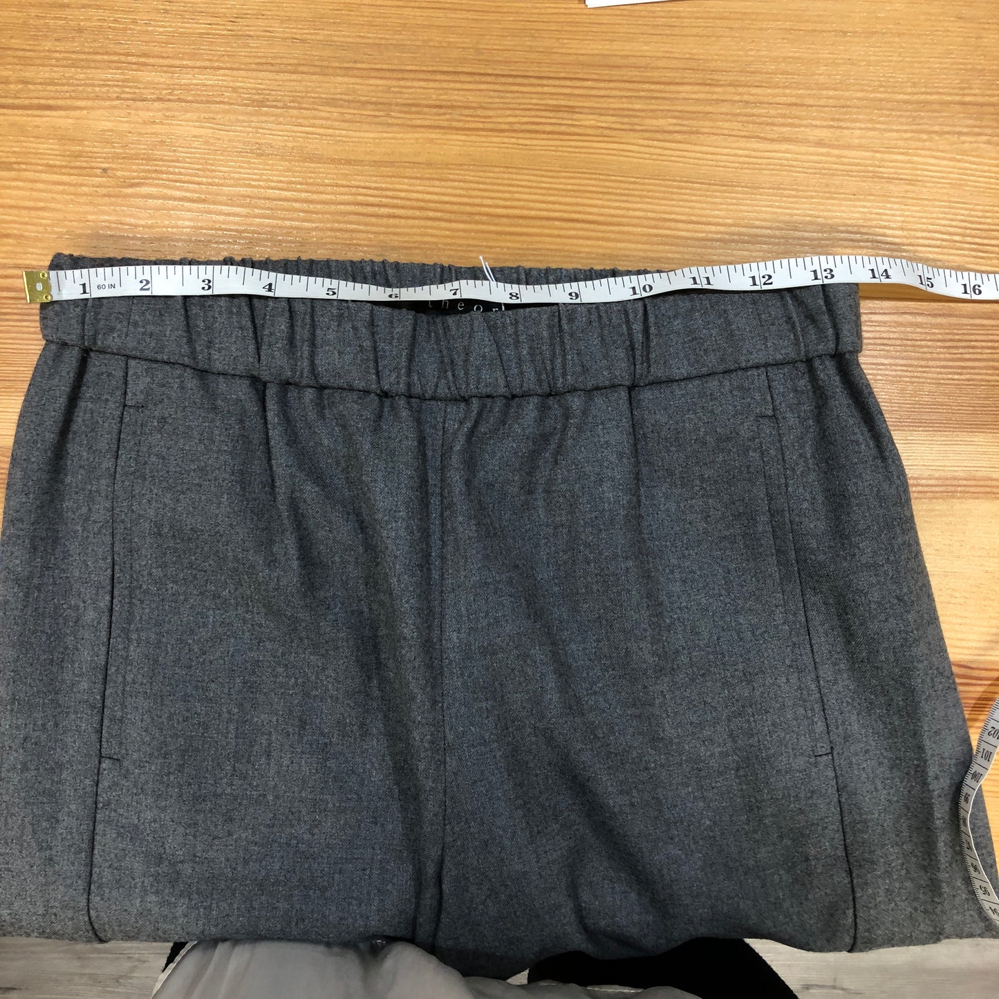 Theory Grey Elastic Waist Tapered Ankle Pants Size P/TP
