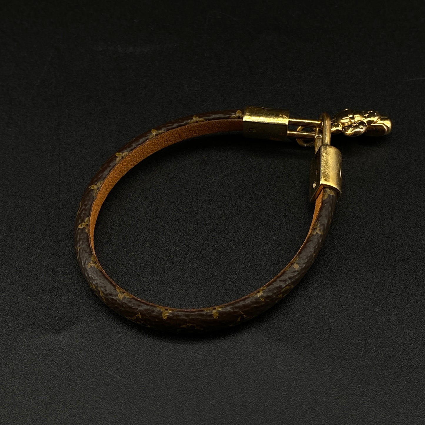 Louis Vuitton Monogram Canvas Gold Lock Charm Bracelet