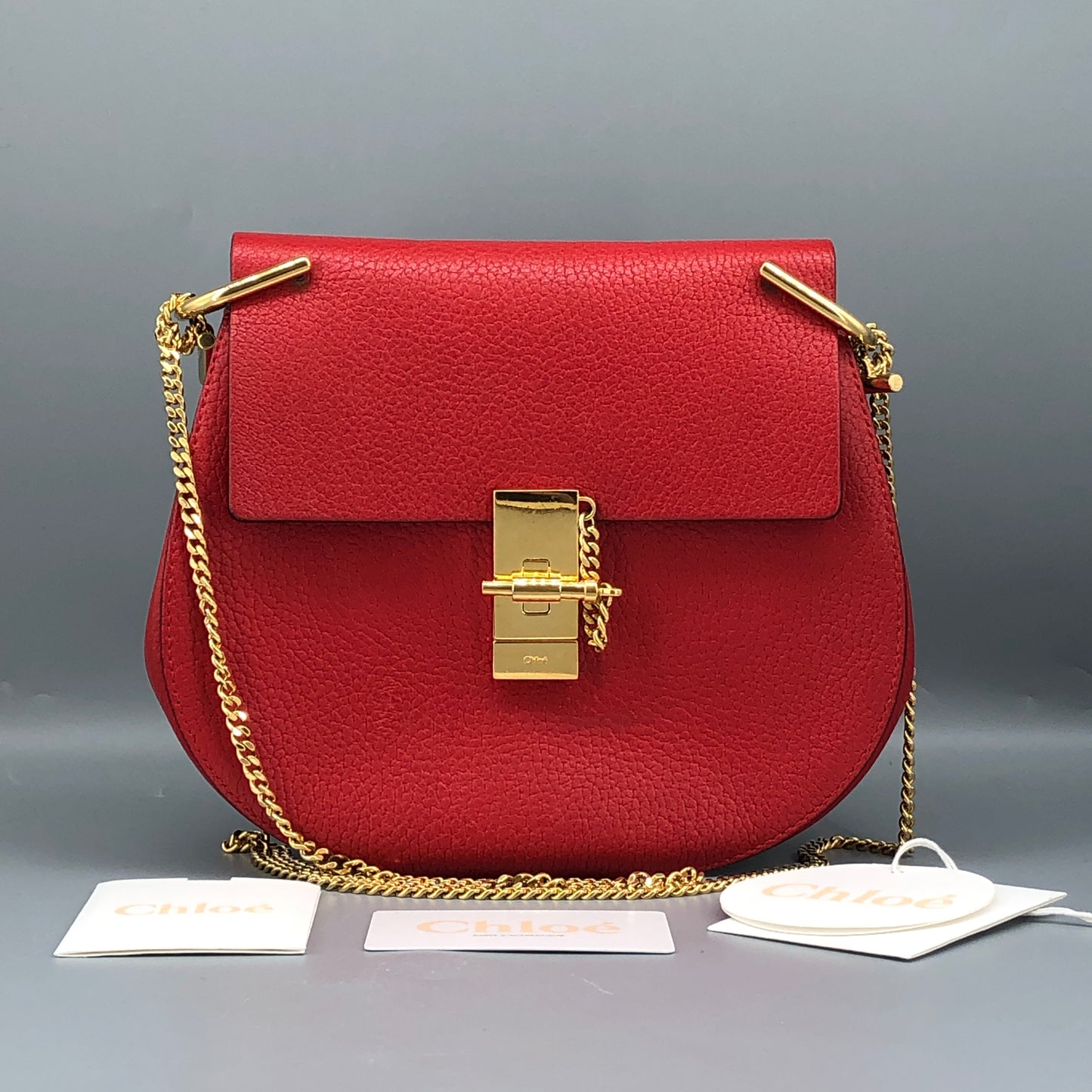 Chloe Drew Medium Leather Crossbody Bag Red