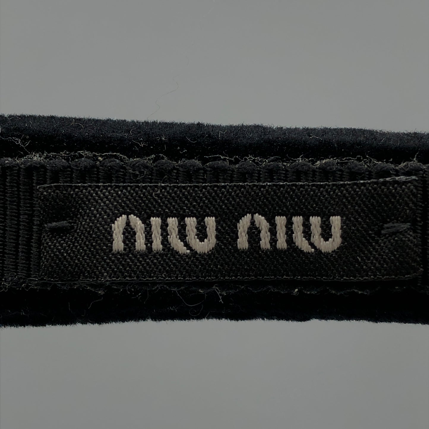 Miu Miu Velvet & Pearl Headband Black
