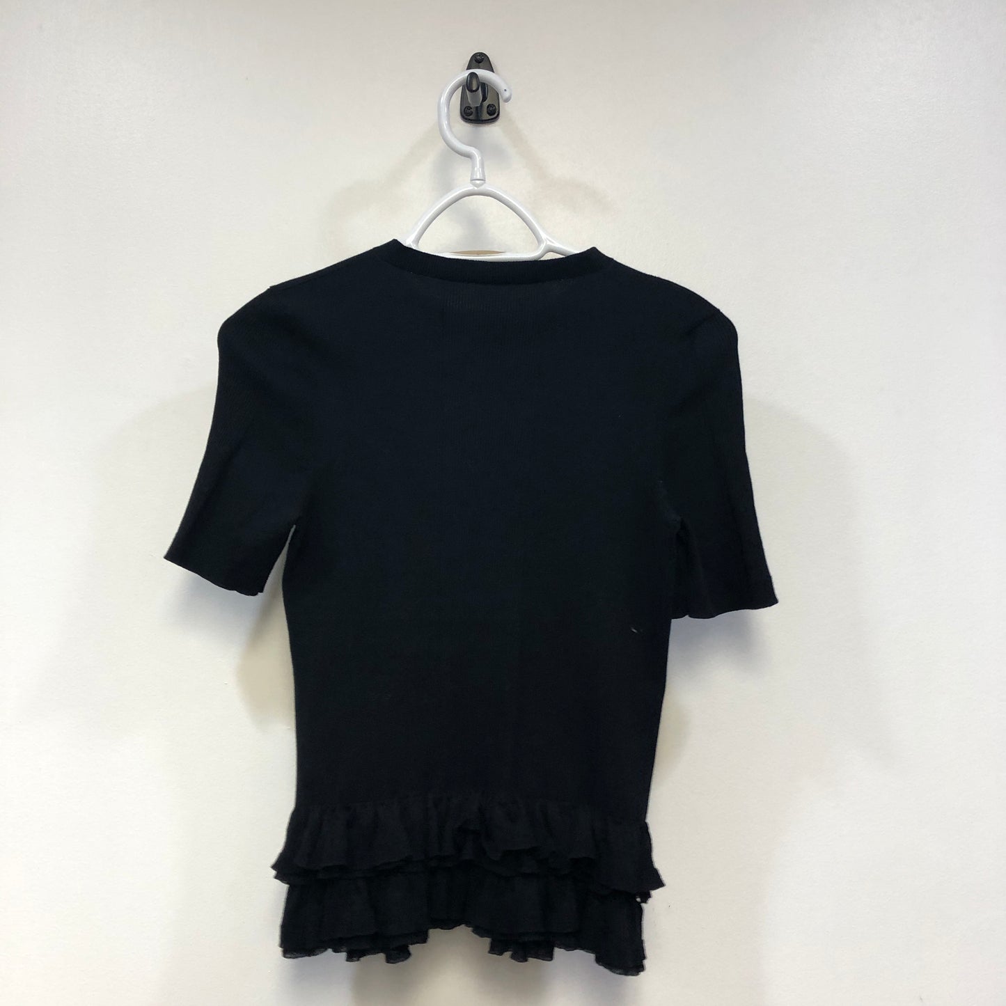 Chanel Black Knit Short Sleeve Top Size 36