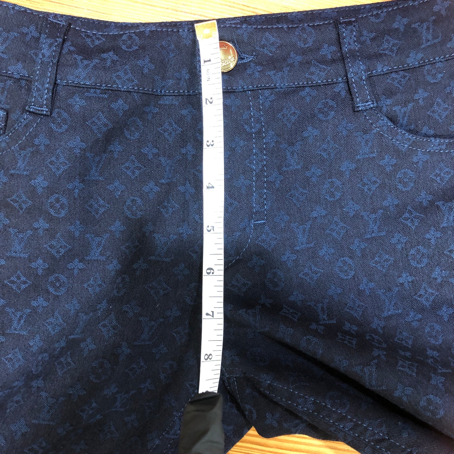 Louis Vuitton Monogram Navy Slim Fit Pants Size 36