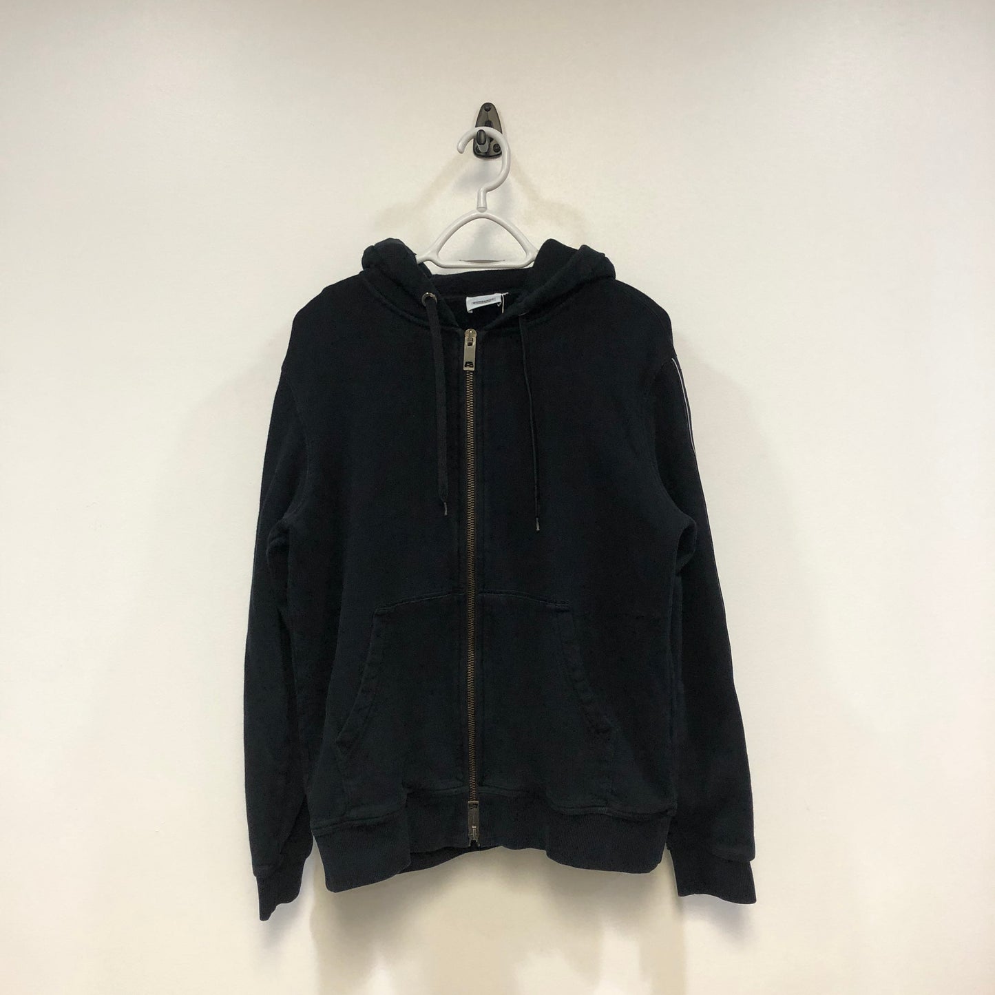 Burberry Black Full‑Zip Hoodie Logo Tape Sweatshirt Size S