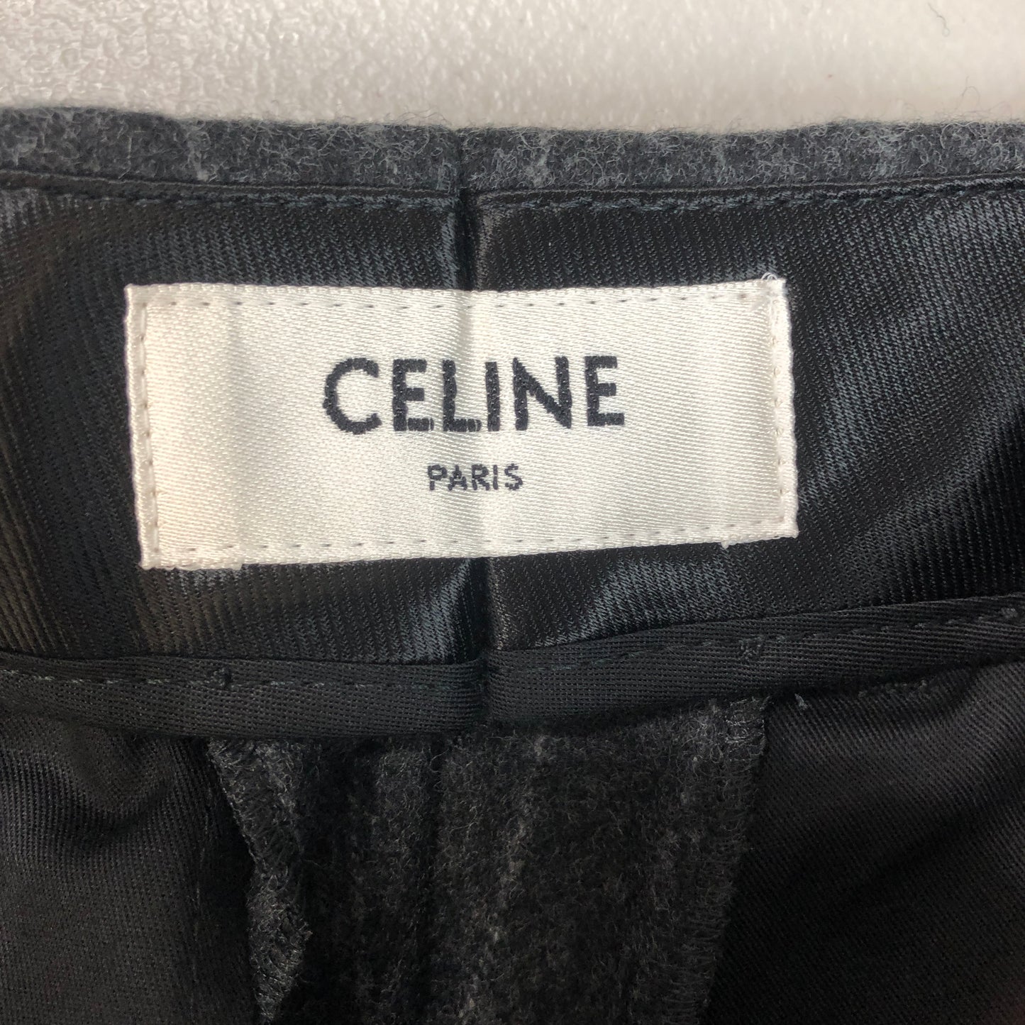 Celine Dark Grey Pinstripe Wool Shorts Size 36