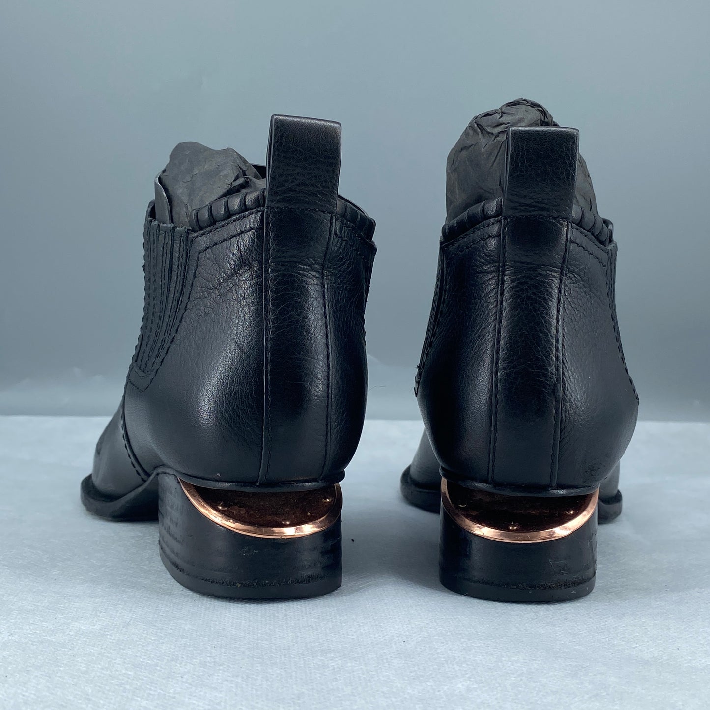 Alexander Wang Women’s Black Leather Pointed‑Toe Ankle Boots Shoes