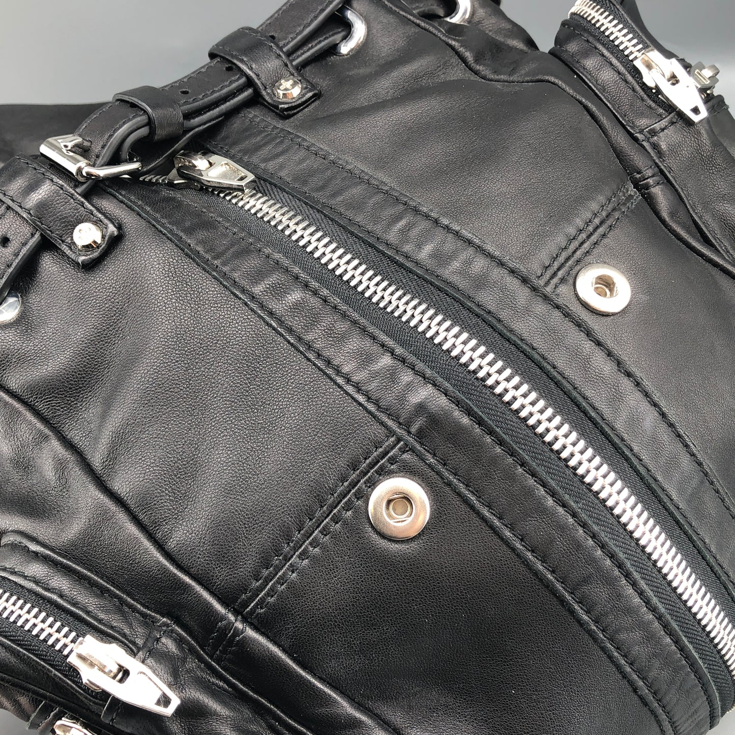 Alexander Wang Marti Backpack Washed Black Lambskin Rhodium Hardware