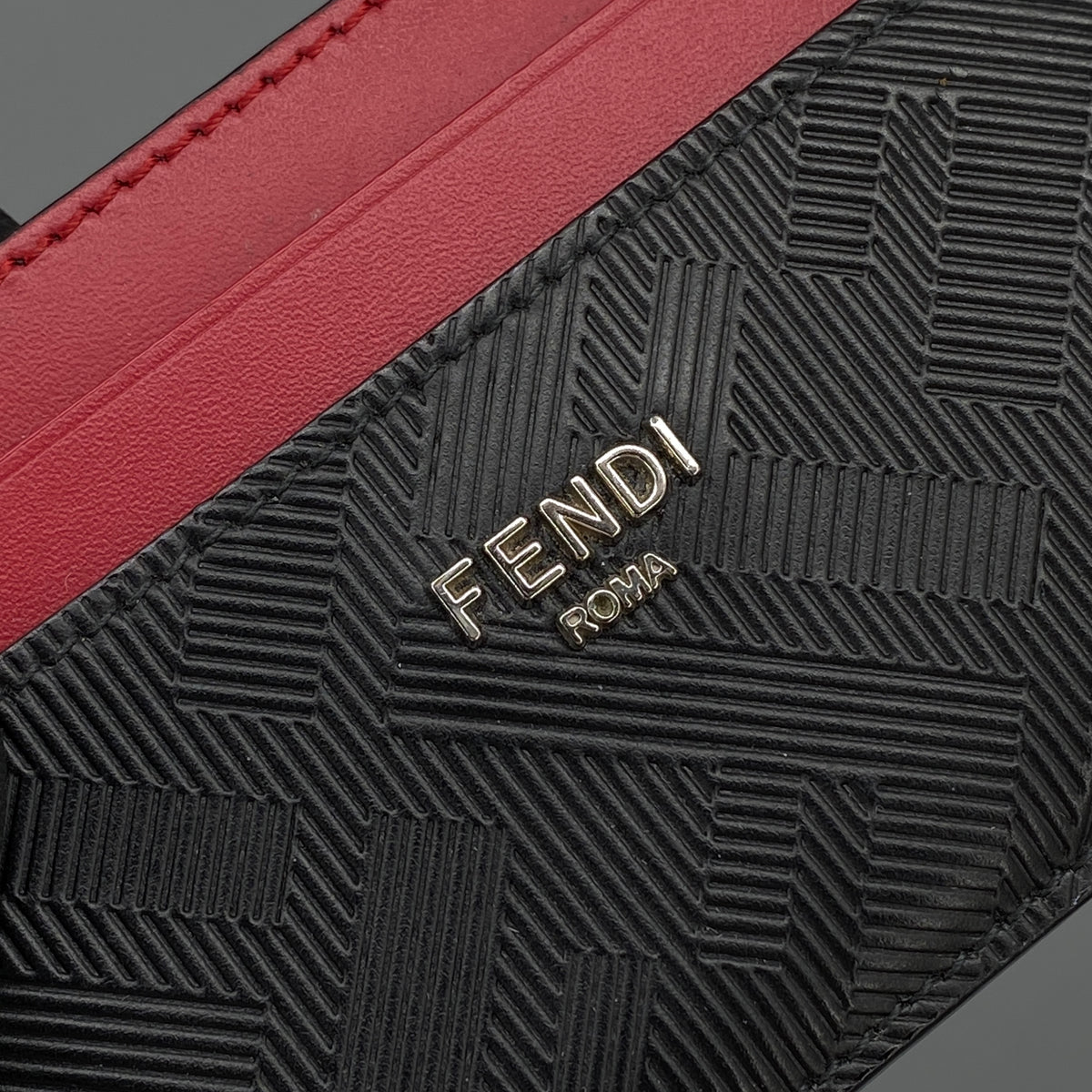 Fendi Black FF Diagonal Canvas Card Holder