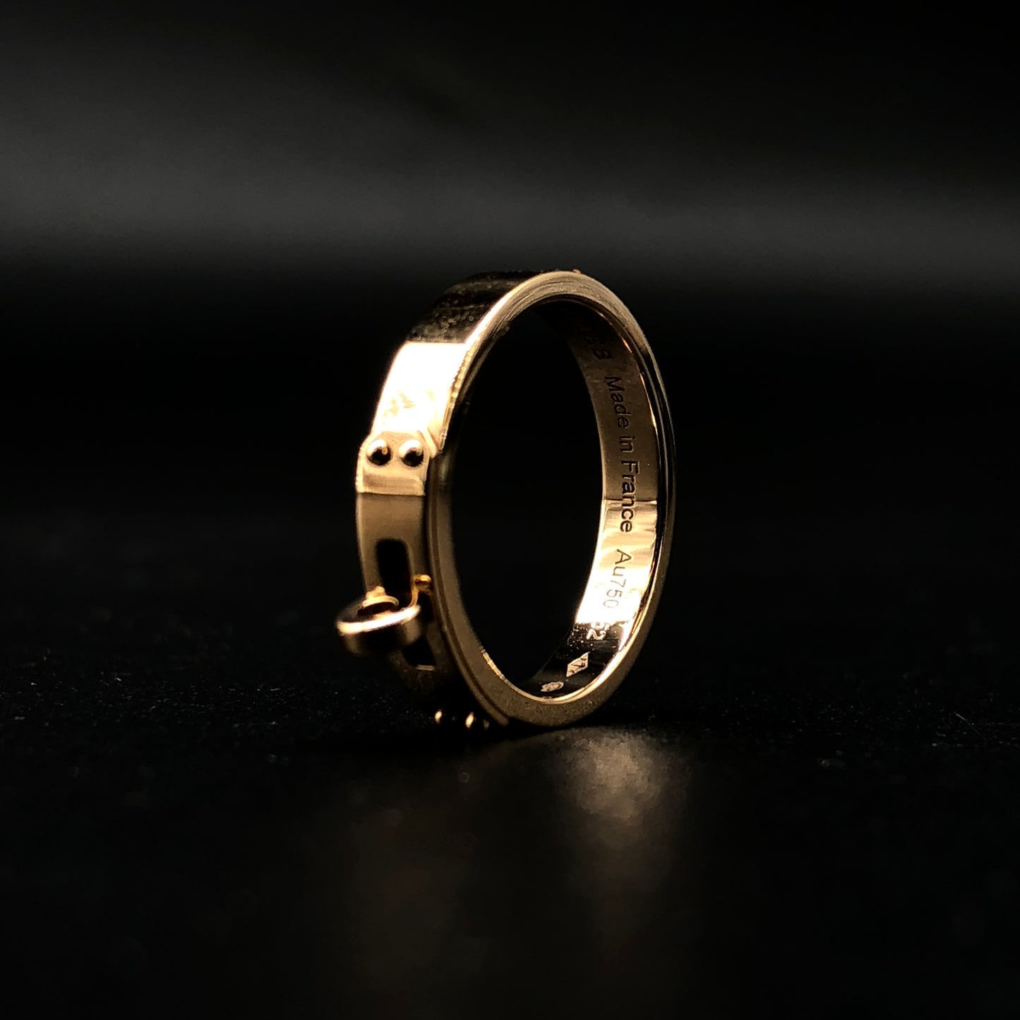 Hermes Kelly 18K Rose Gold Ring Size 52