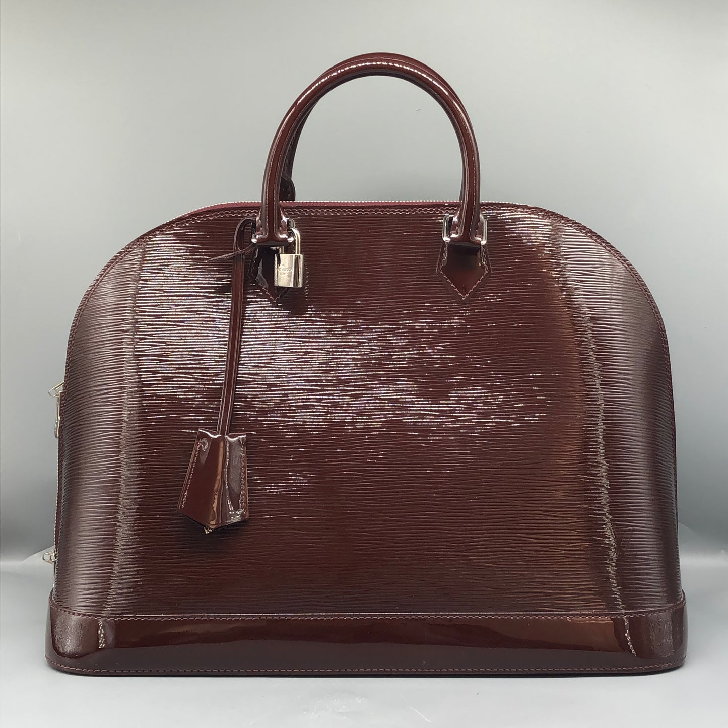 Louis Vuitton Alma Epi Electric Burgundy Brown Handbag