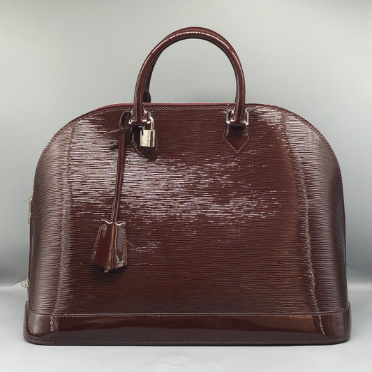 Louis Vuitton Alma Epi Electric Burgundy Brown Handbag