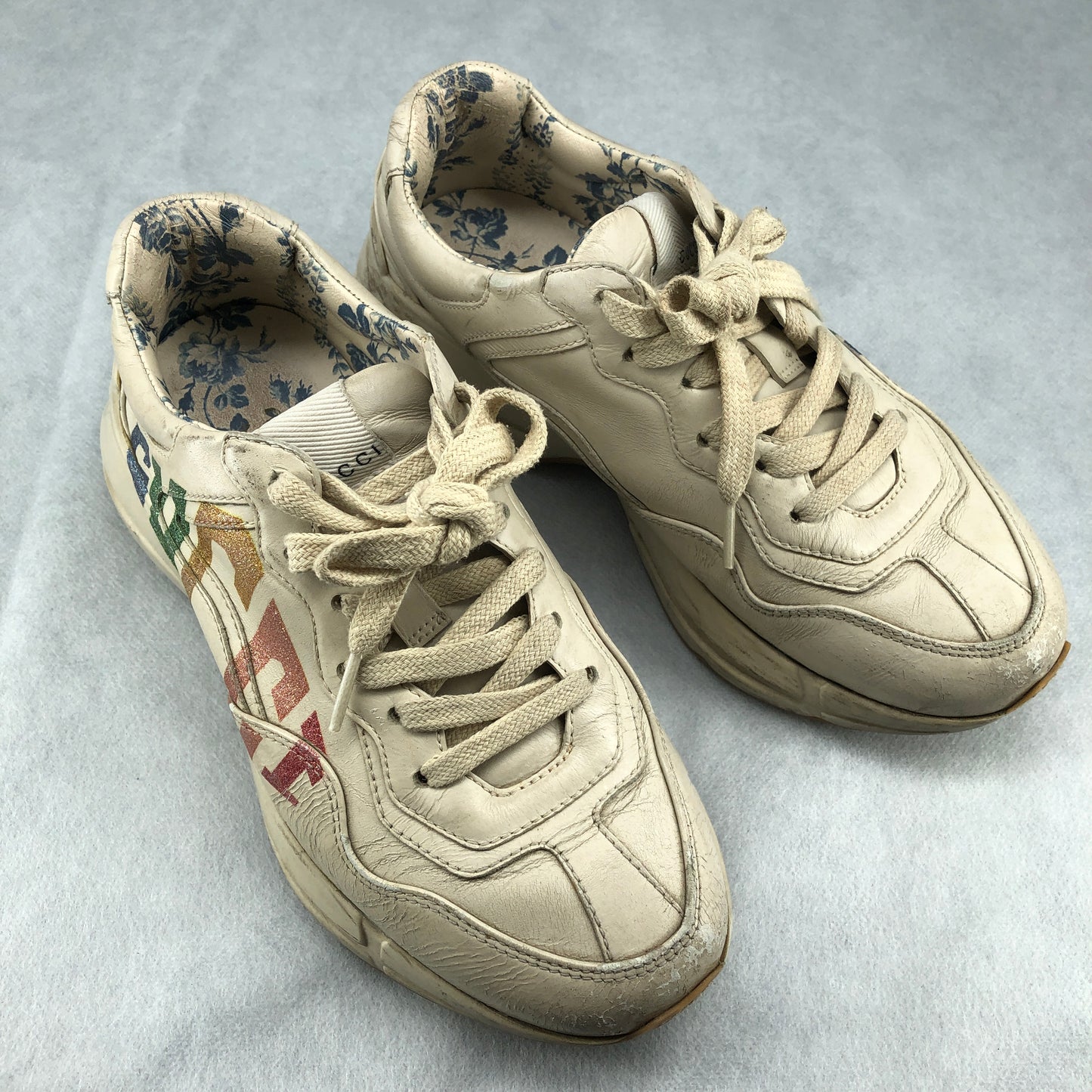 Gucci Cream Rhyton Sneakers Size 35.5