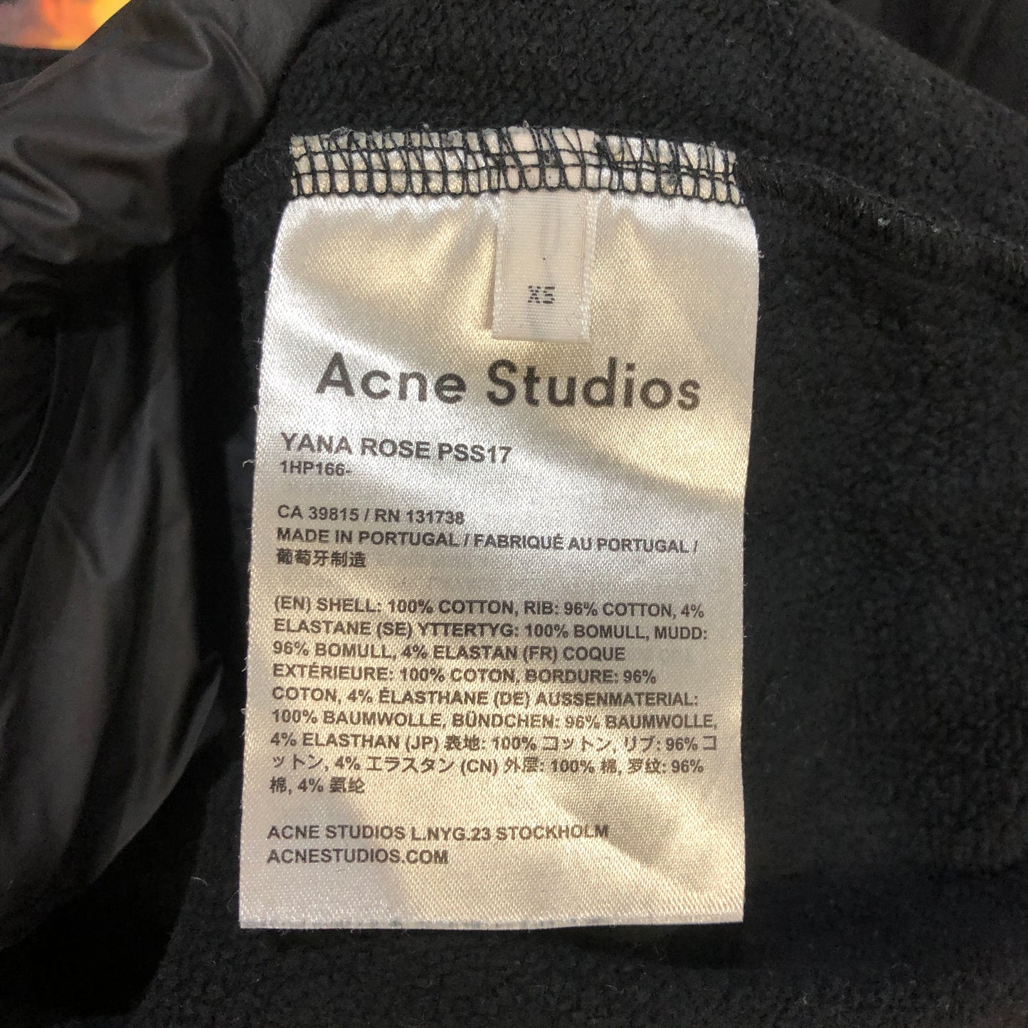 Acne Studios Rose Print Crew Neck Sweatshirt Size XS Black