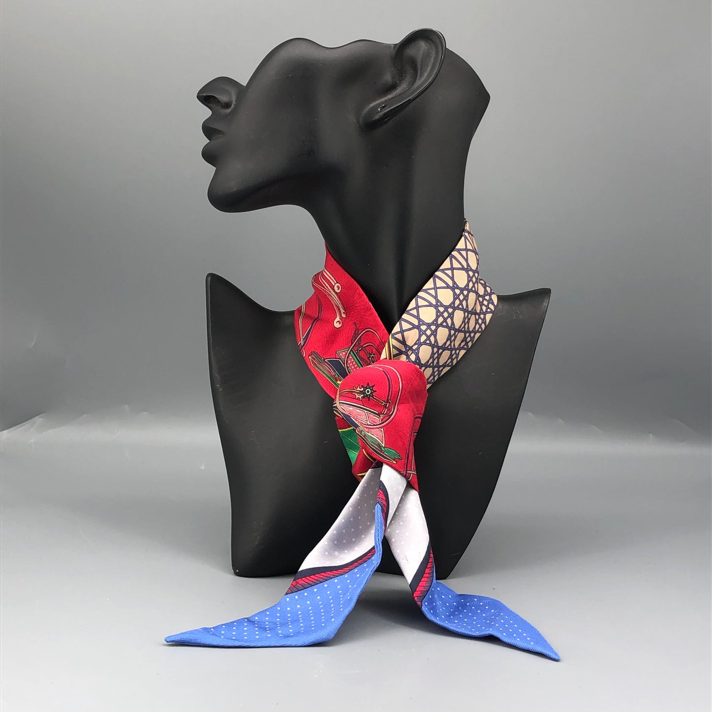 Hermes Multi Color Printed Silk Twilly Scarf