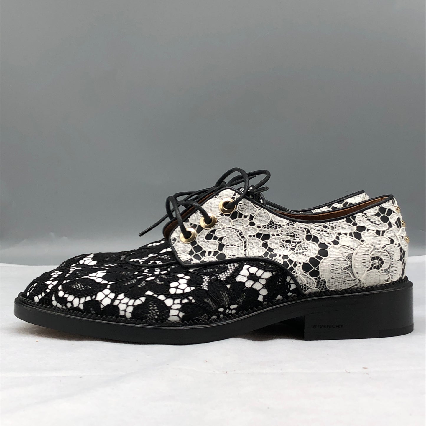 Givenchy Women's Black & White Patterned Derby Shoes shoes 37