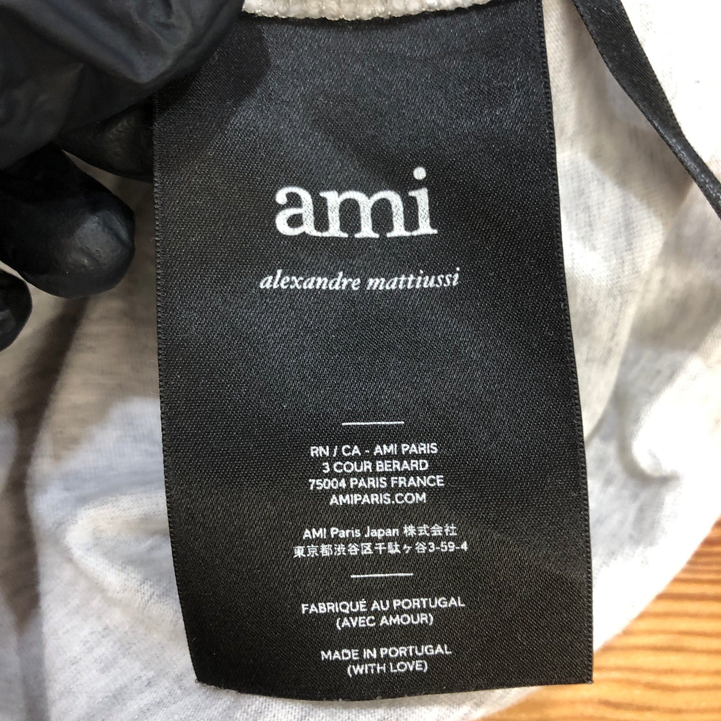 Ami x Smiley Co-Logo Short Sleeve T-Shirt Size XS Light Grey P2P 20-22 Inches