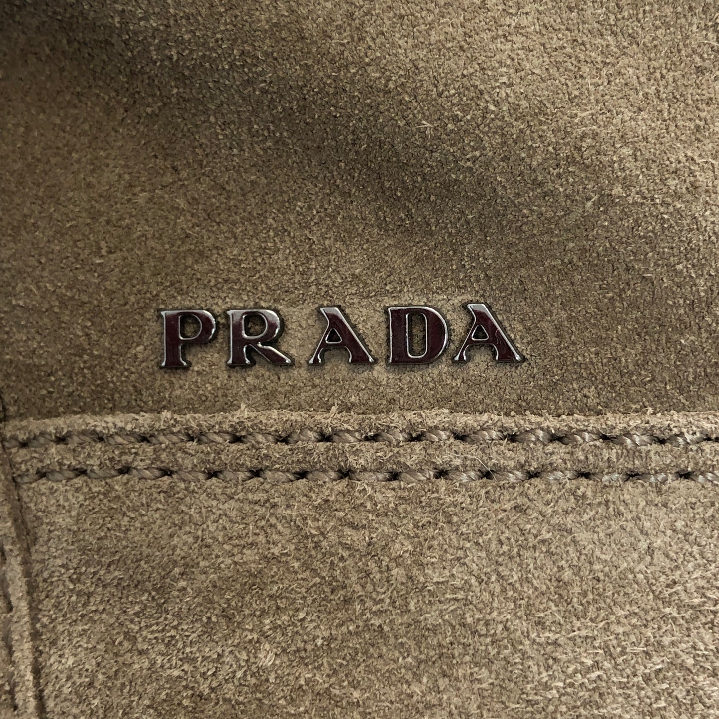 Prada Women's Shearling Lined Suede High Top Wedge Sneaker Boots 37 Beige White