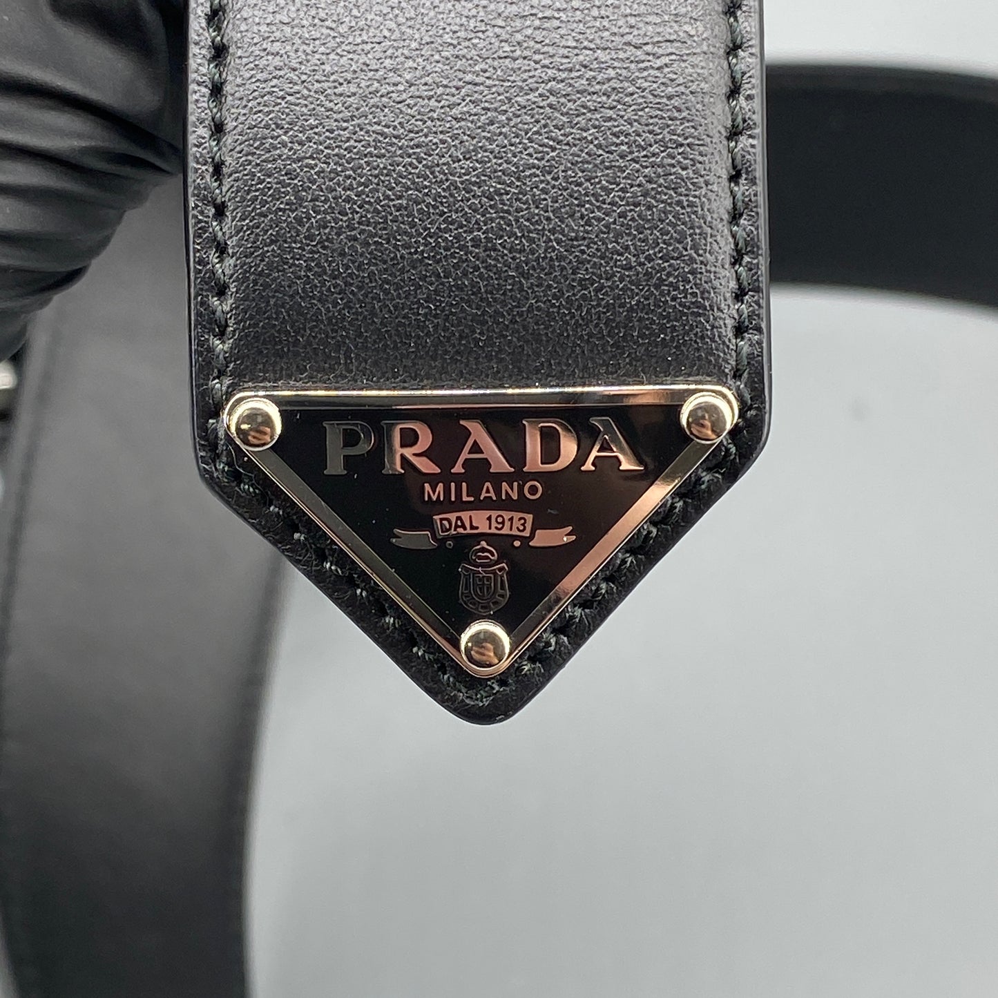 Prada Black Leather Belt 75cm