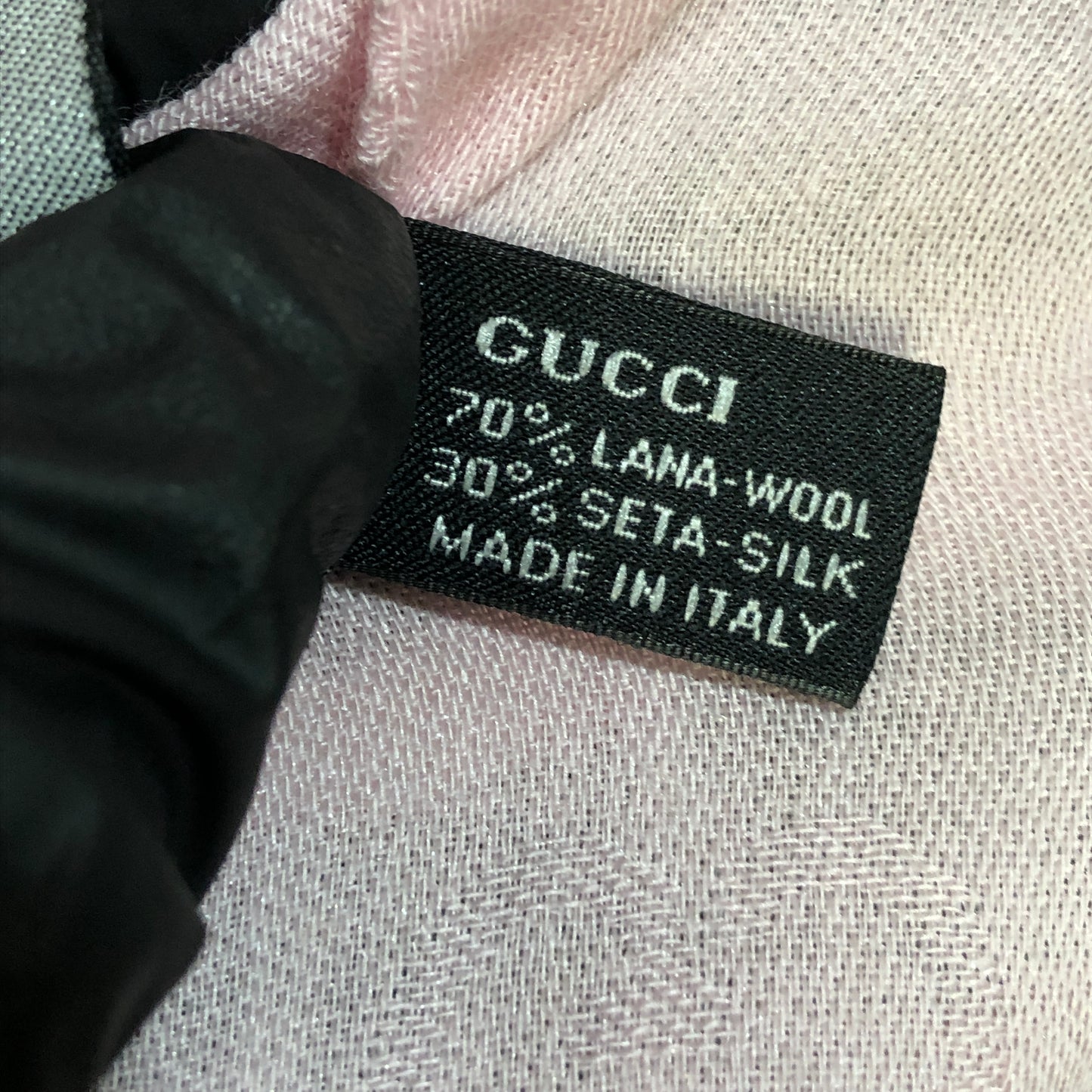 Gucci Light Pink GG Jacquard Fringe Shawl Scarf 197*68cm
