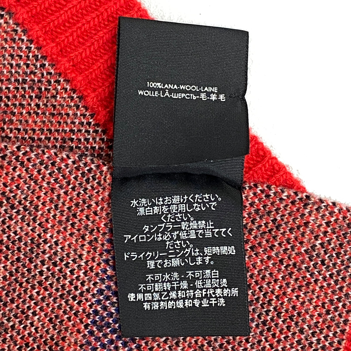 Gucci Red Wool Cartoon Print Scarf