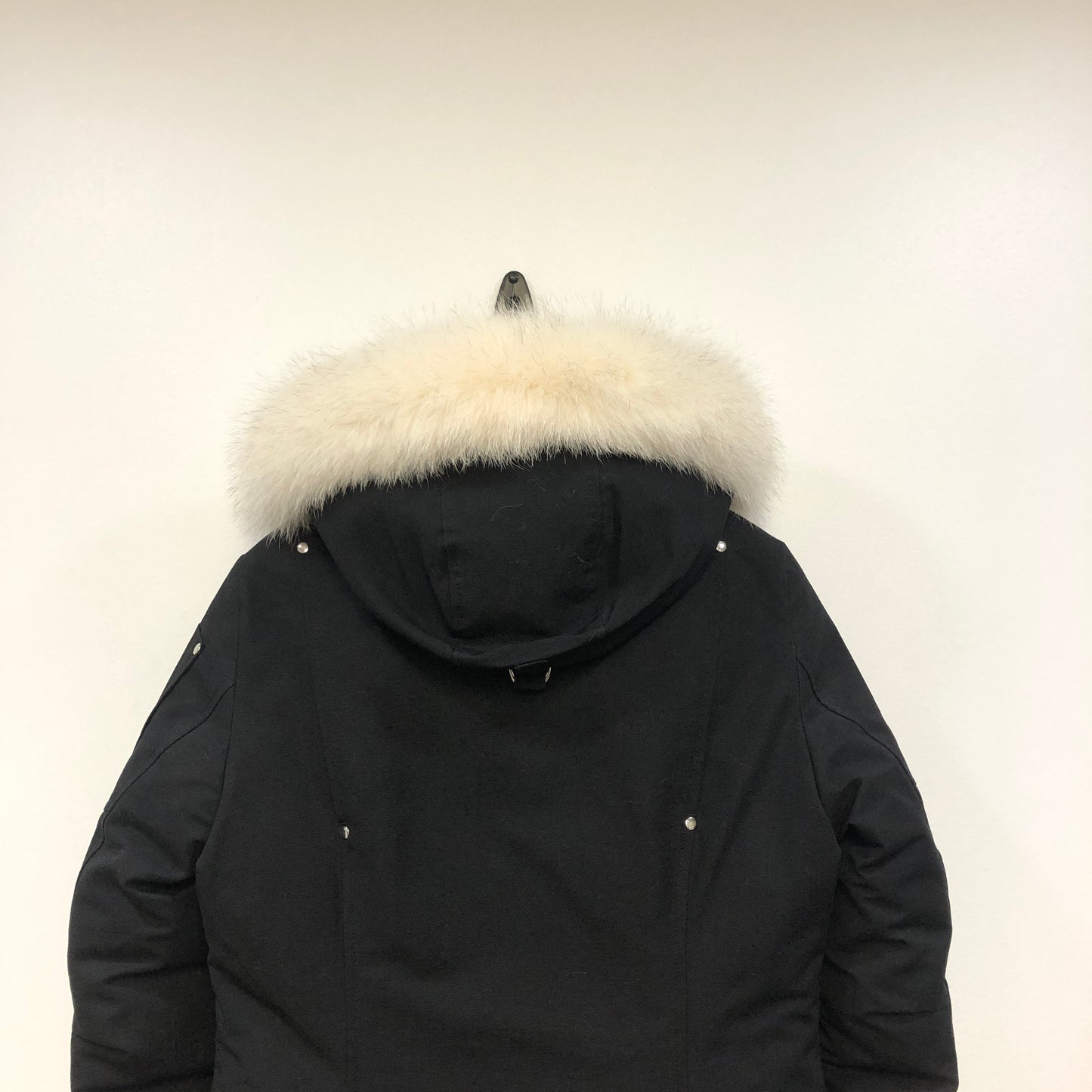 Moose Knuckles Black Fur‑Trim Hooded Down Parka