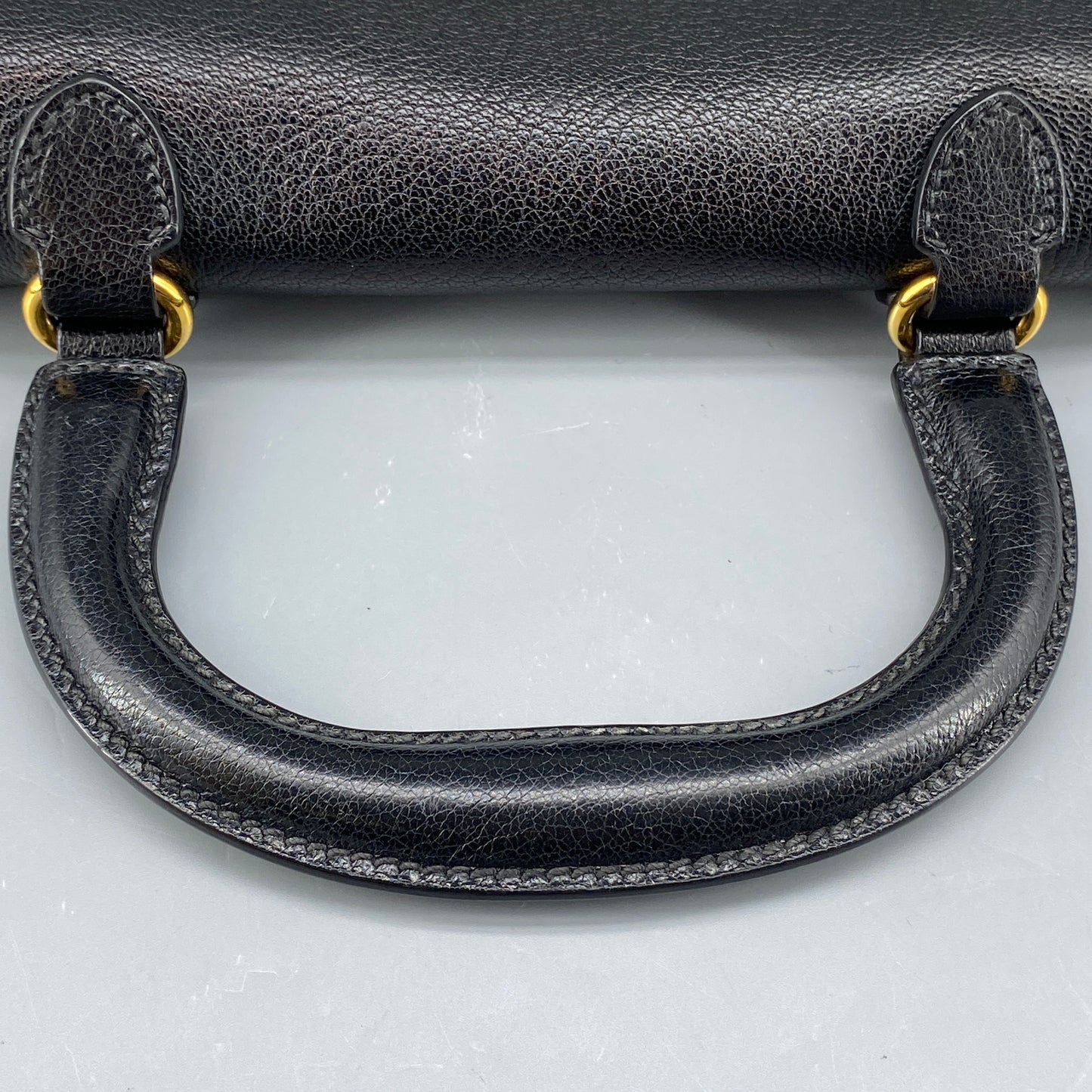 Miu Miu Black Leather Metal Lock Flap Crossbody Bag